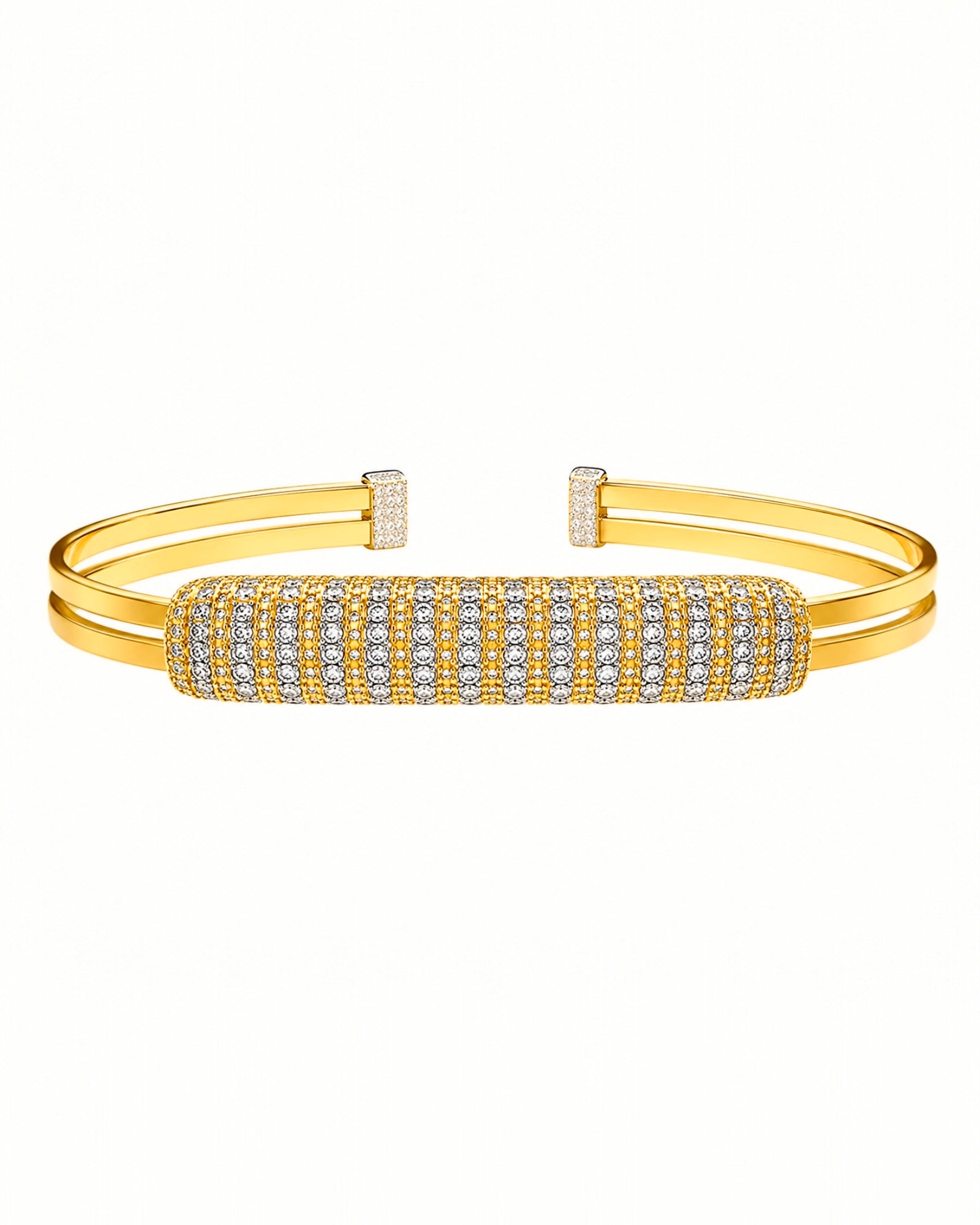 Pulseira / Escrava Brilhos em Prata e Prata Dourada