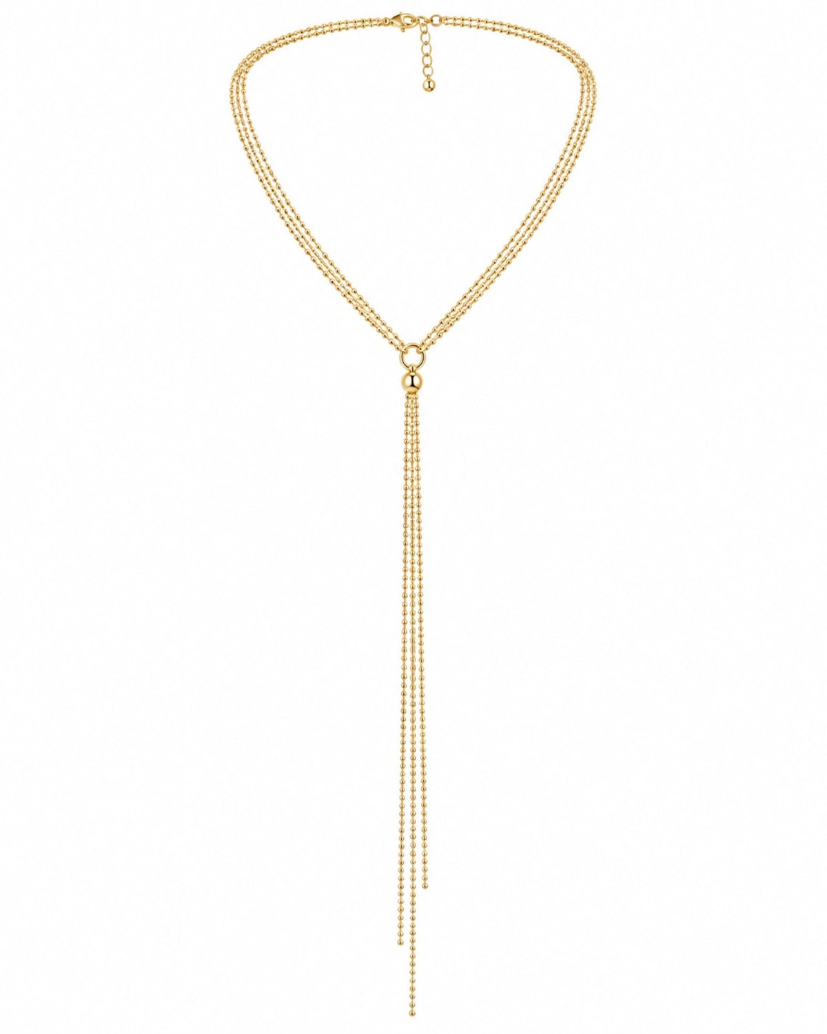 Long Necklace with Front-Facing Chain in Gold-Plated Silver - Customizable