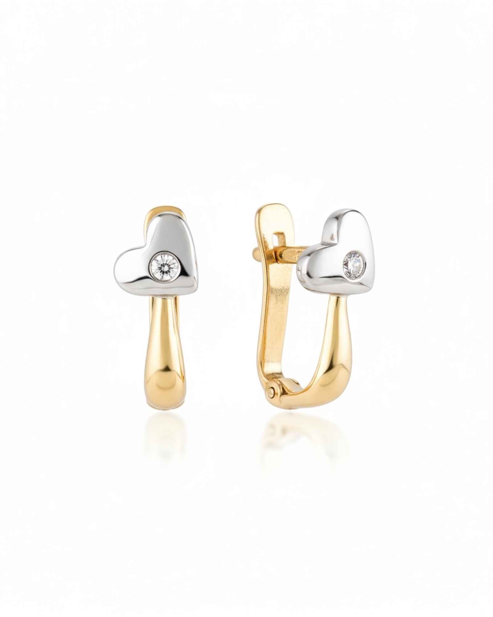 Brincos Corações em Ouro 19kl