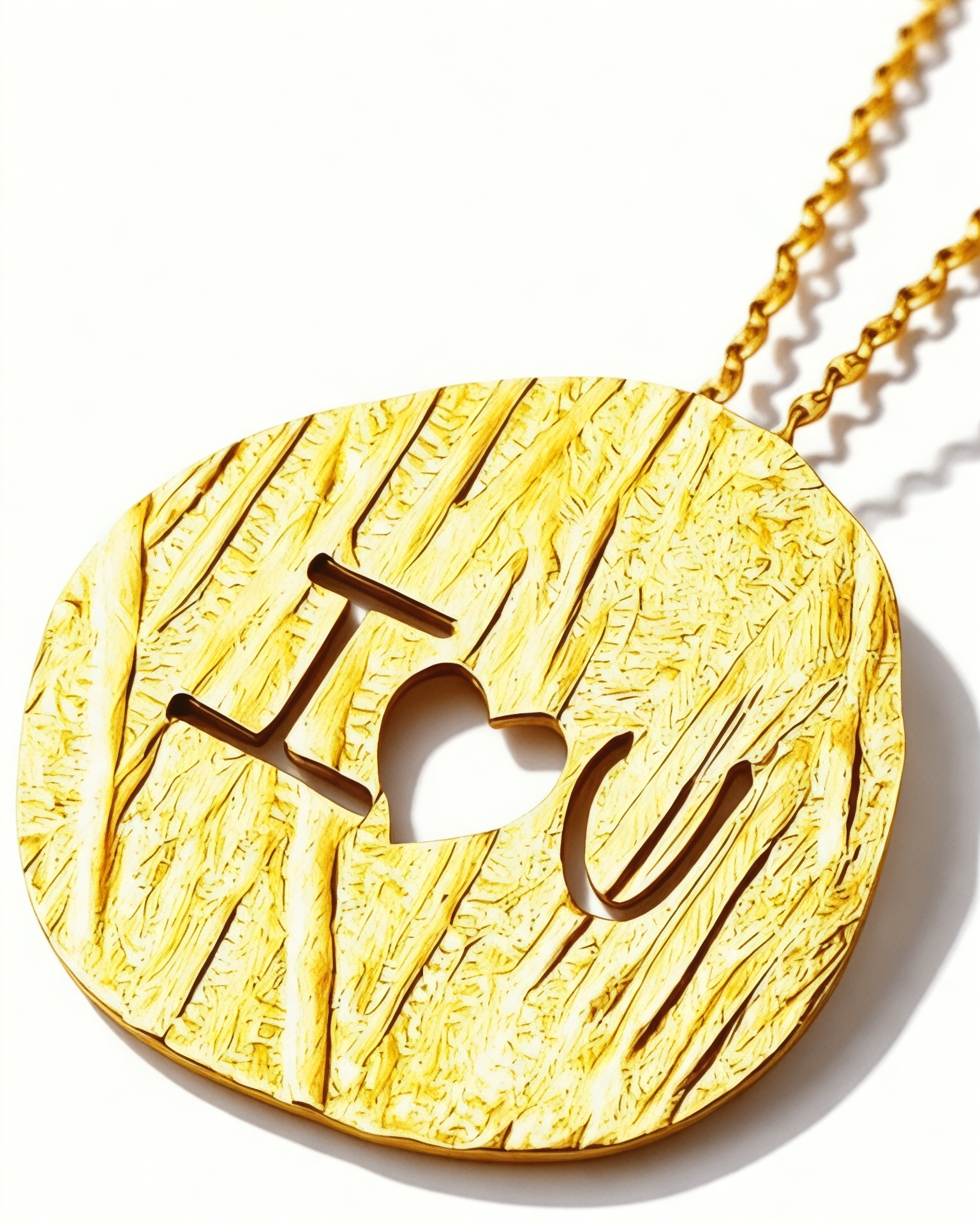 I Love You Necklace in Gold-Plated Silver