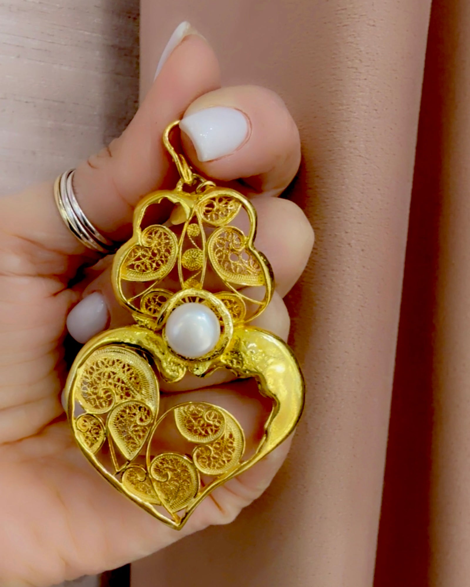Medalha Coração de Viana com Pérola