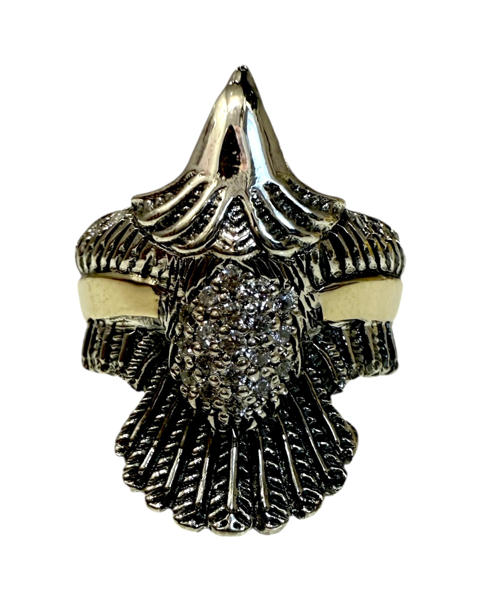 Anel Fenix em Prata e Ouro