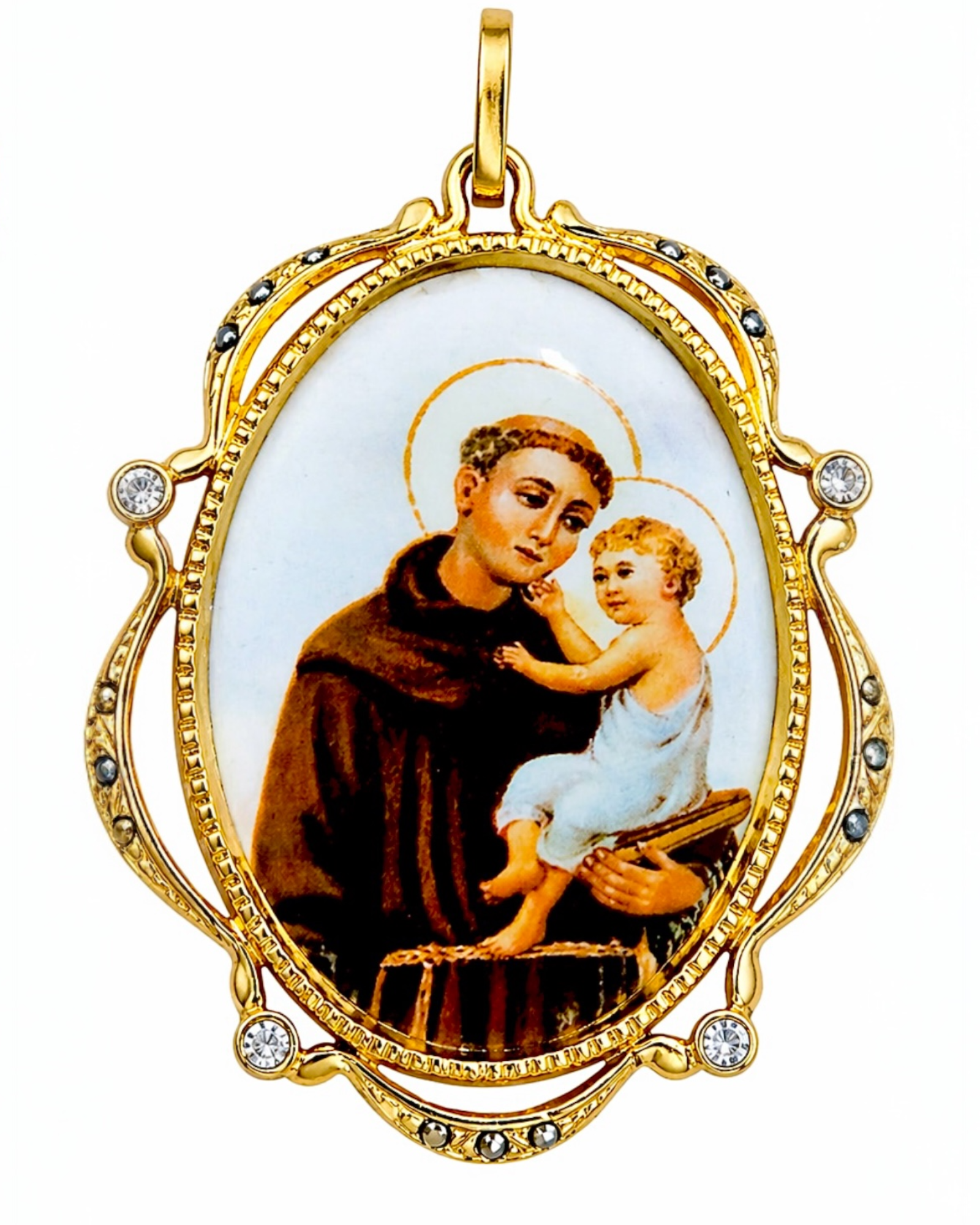 Medalha Santo António em Prata Dourada