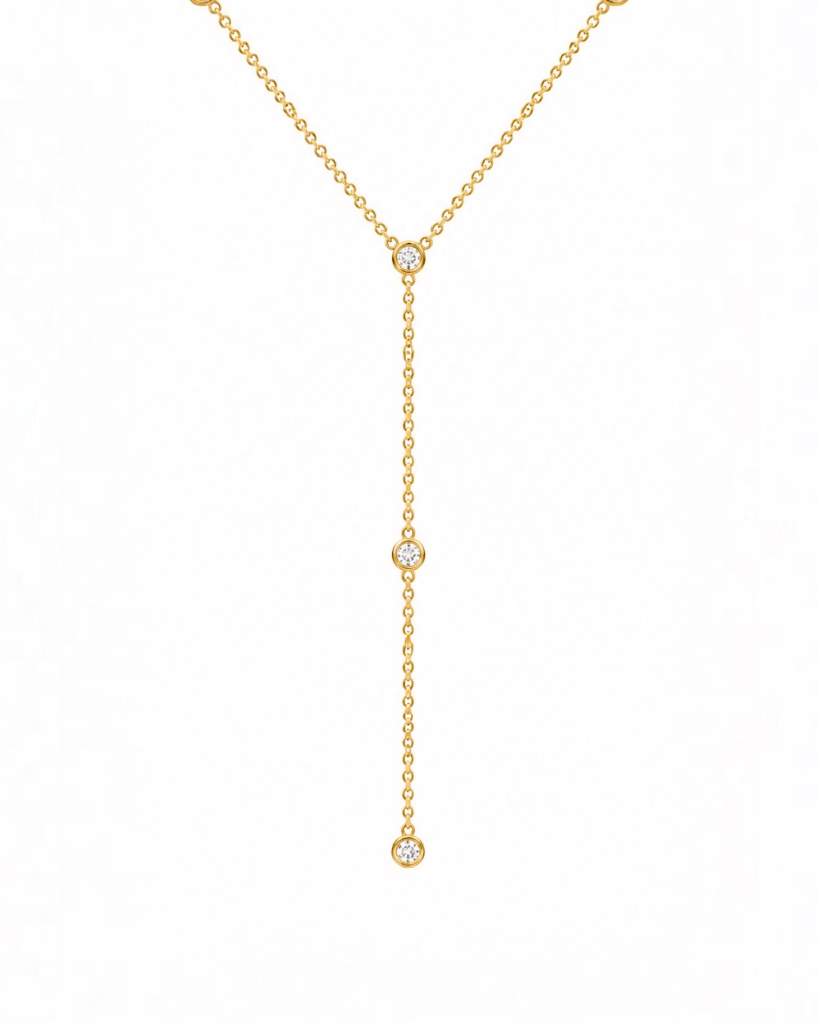 Colar Decote Elegante em Prata Dourada