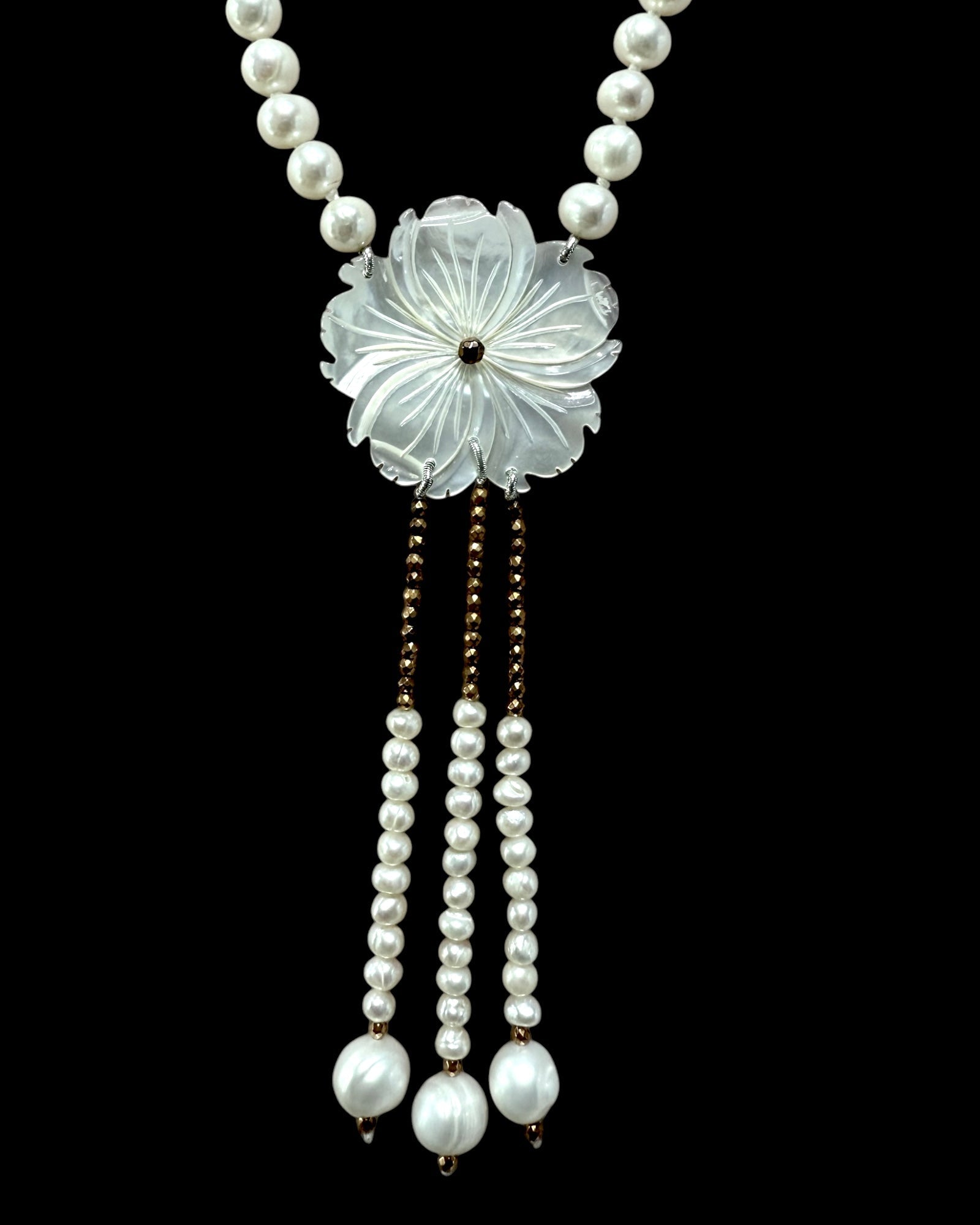 Gold Plated Silver Flower Necklace