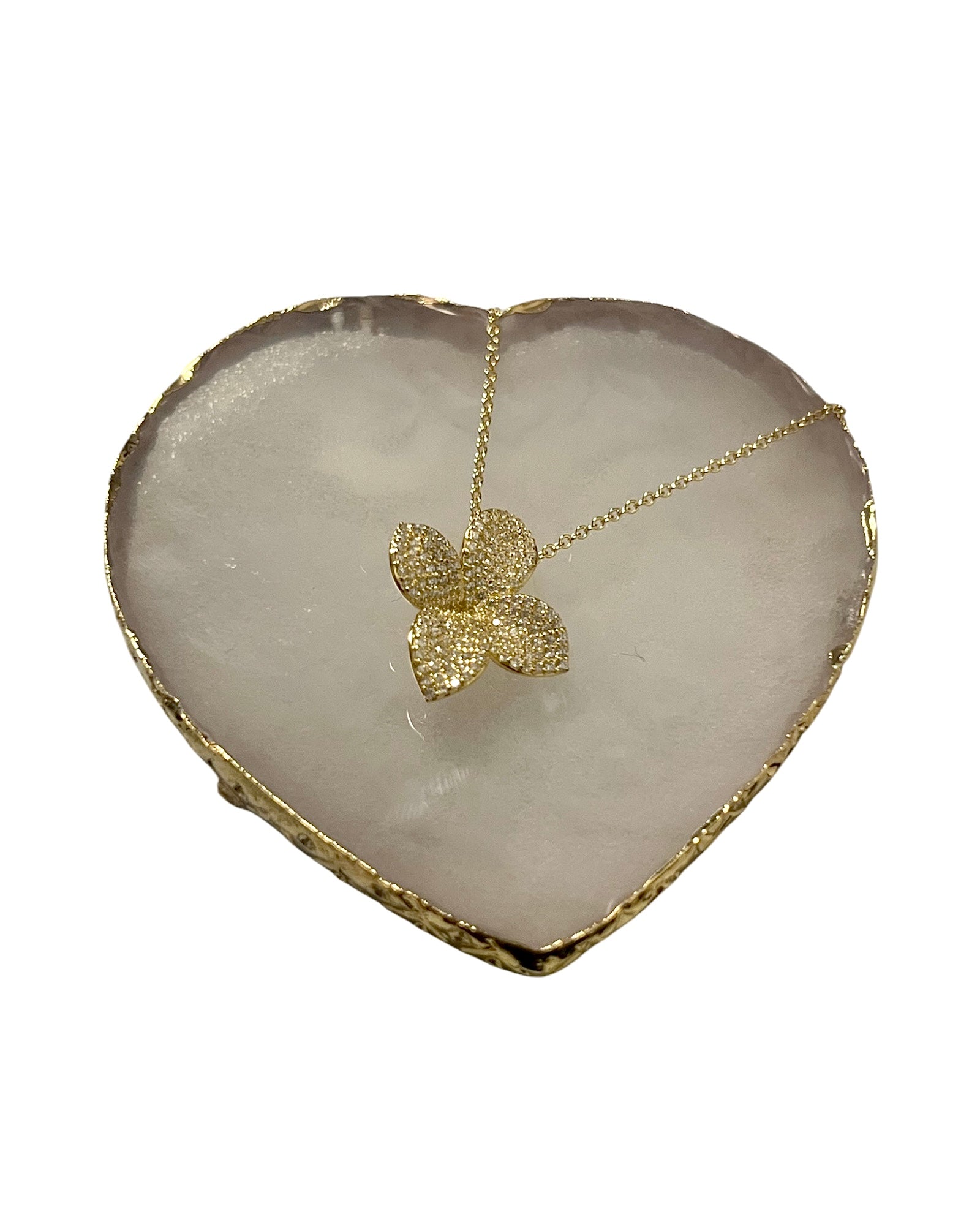 Gold-plated silver petal necklace