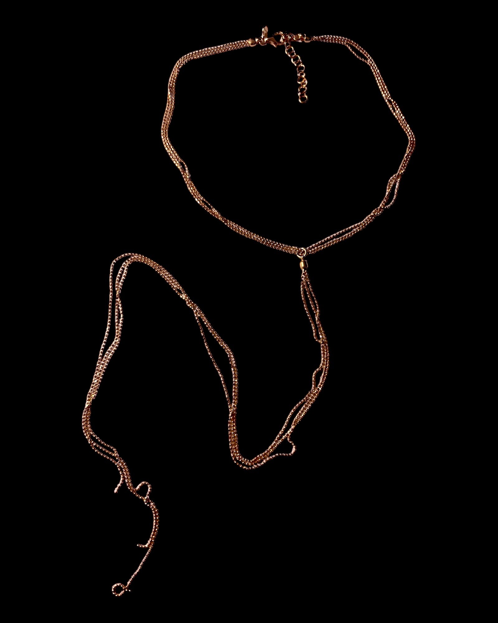 Long Necklace in Pink Silver