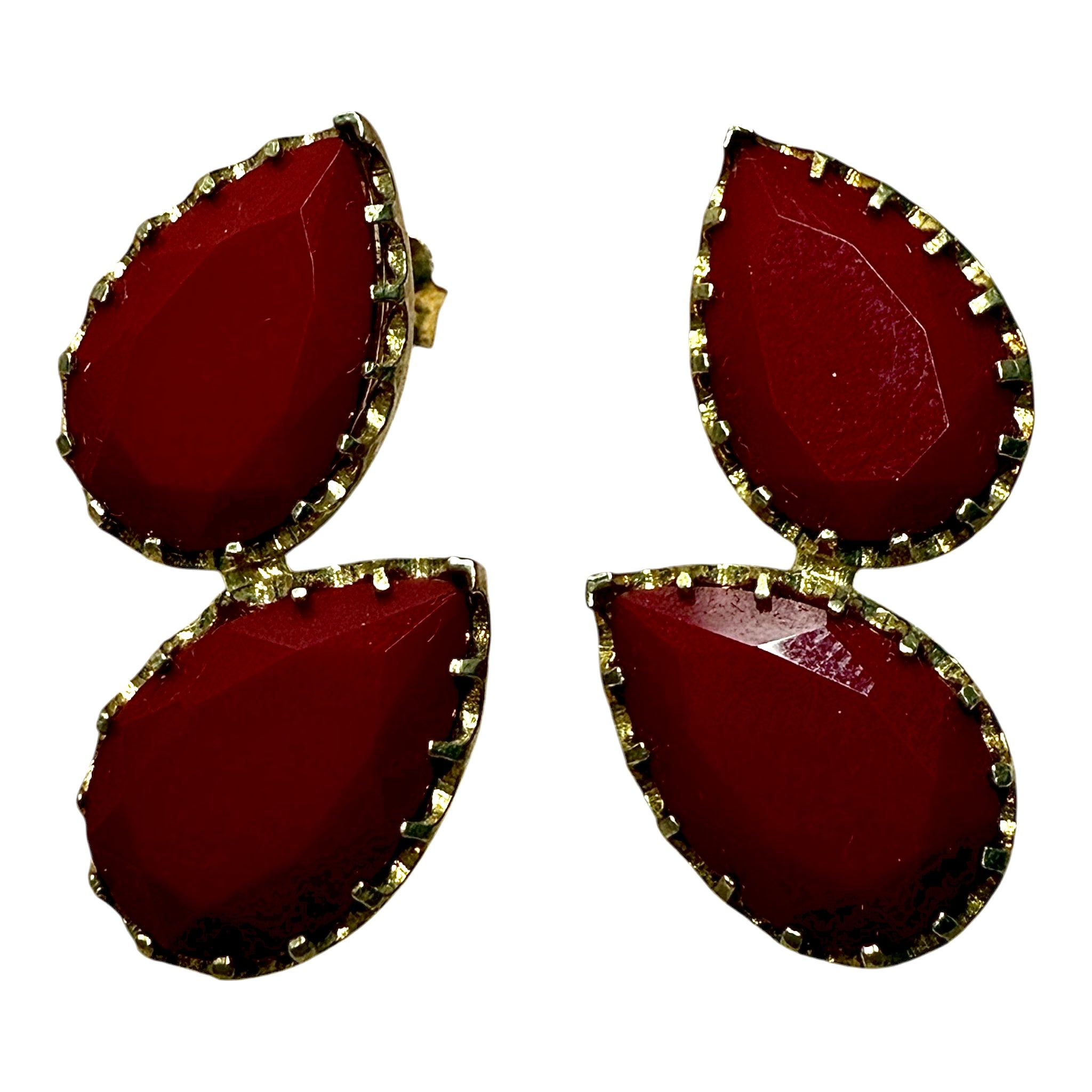 Gold Plated Silver Drop Earrings