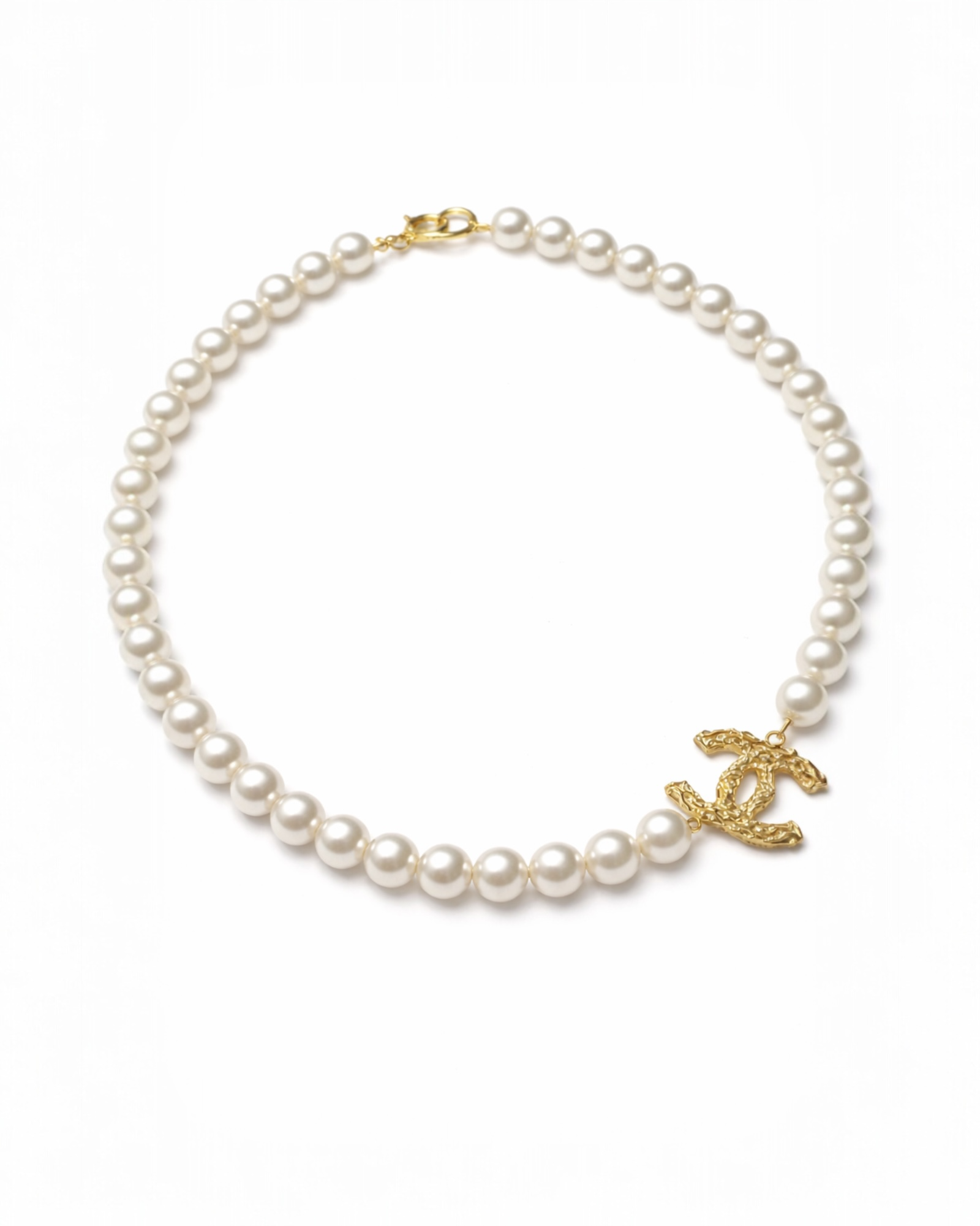 Pearl Charm Necklace in Gold-Plated Silver