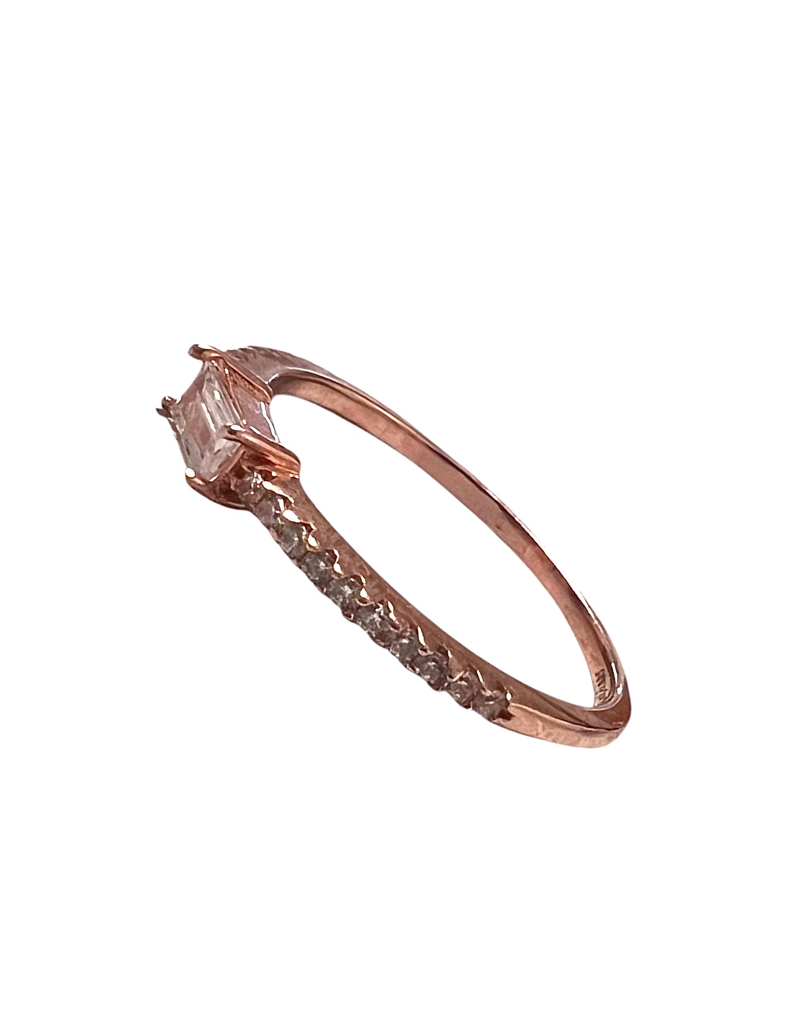 Solitaire Ring in Rose Silver