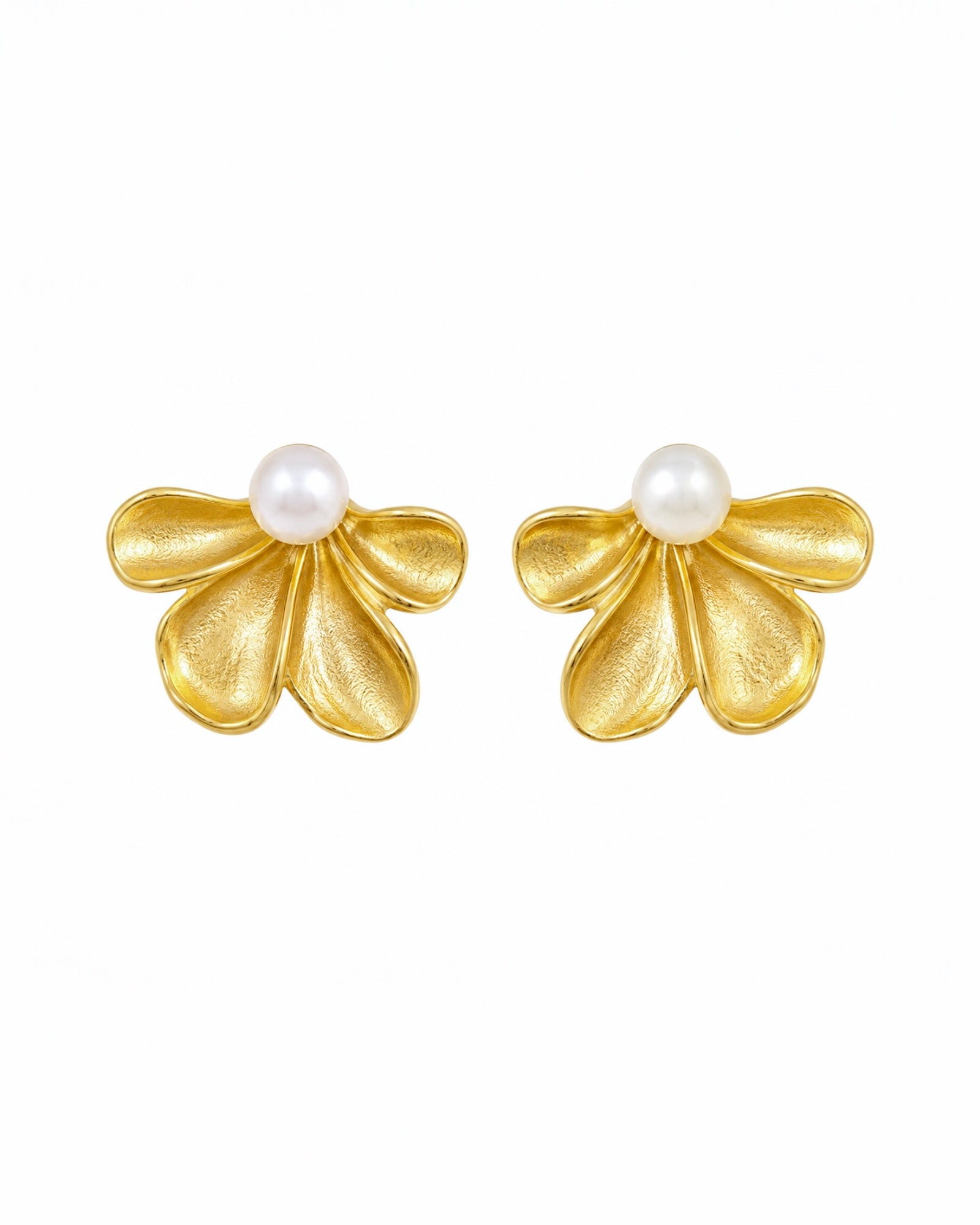 Flower Earrings in Silver and Gold-Plated Silver