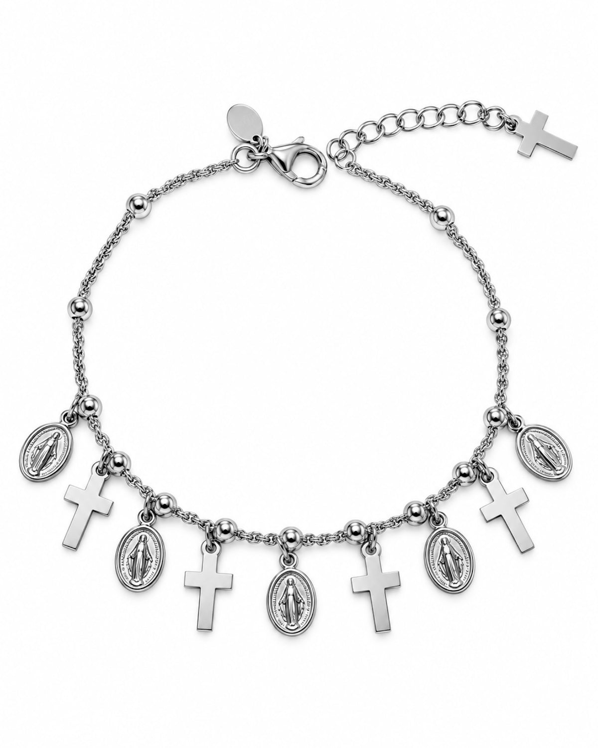 Bracelet with Symbols in Silver