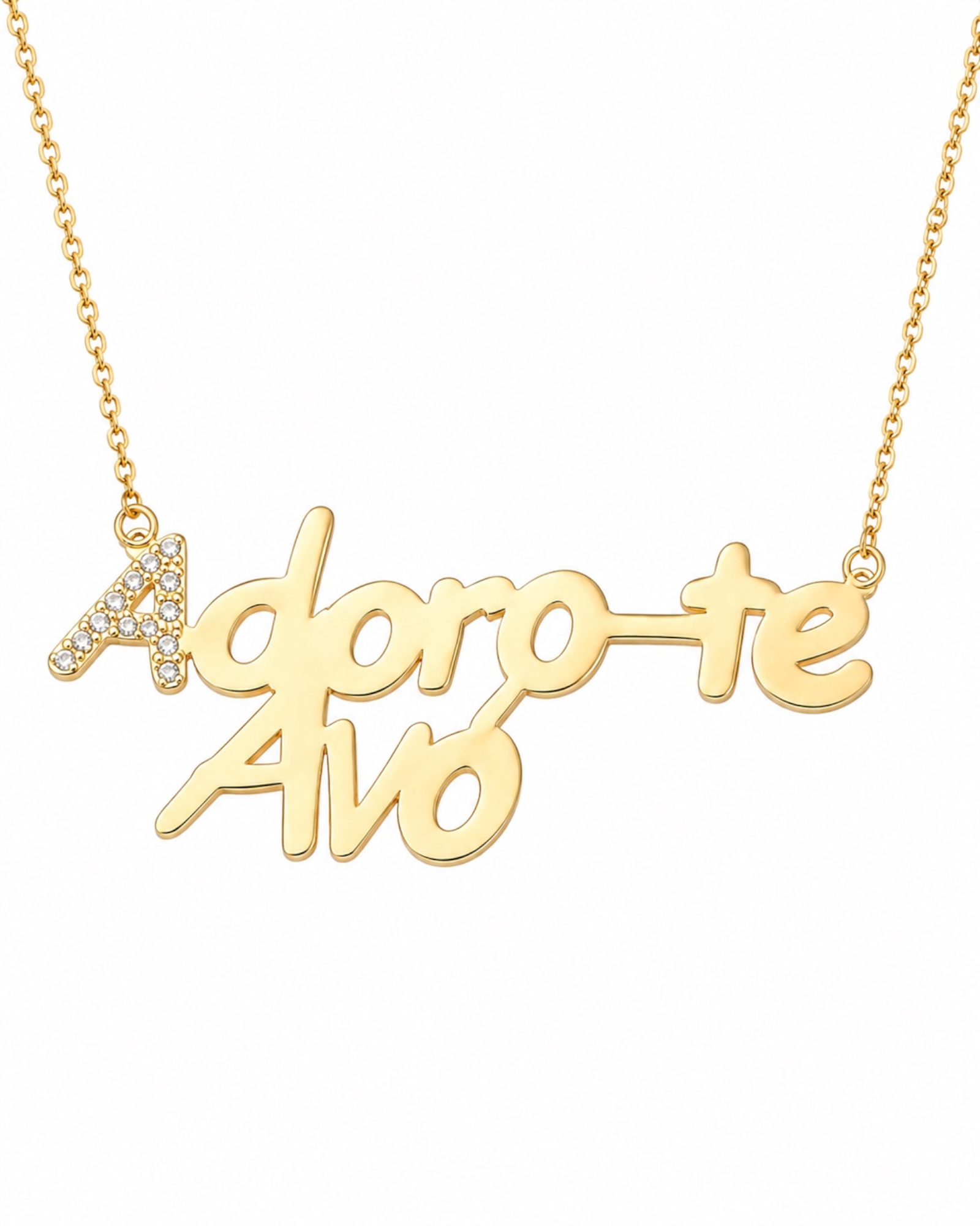 Colar "Adoro-te Avó" em Prata Dourada
