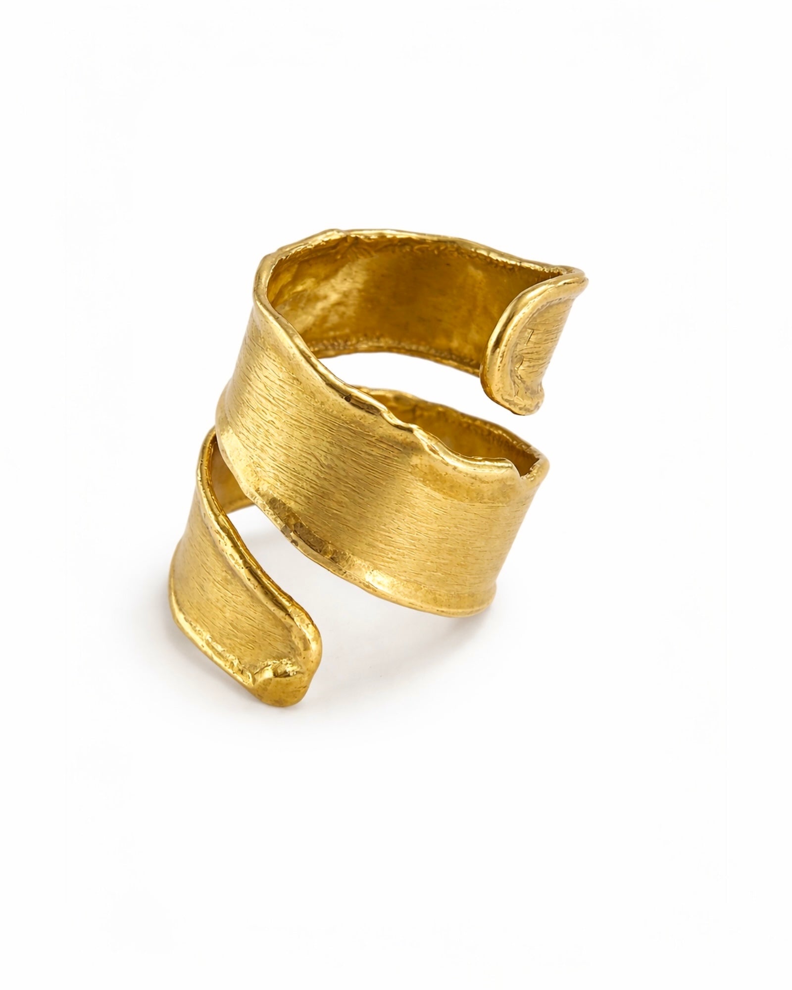 Adjustable Spiral Ring in Gold-Plated Silver