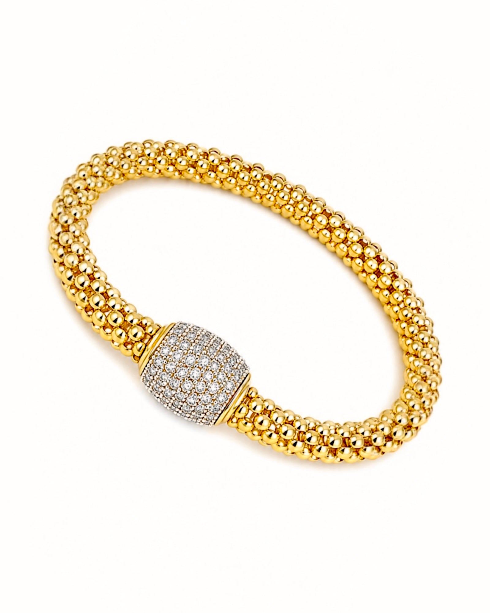Pulseira Centro em Prata Dourada