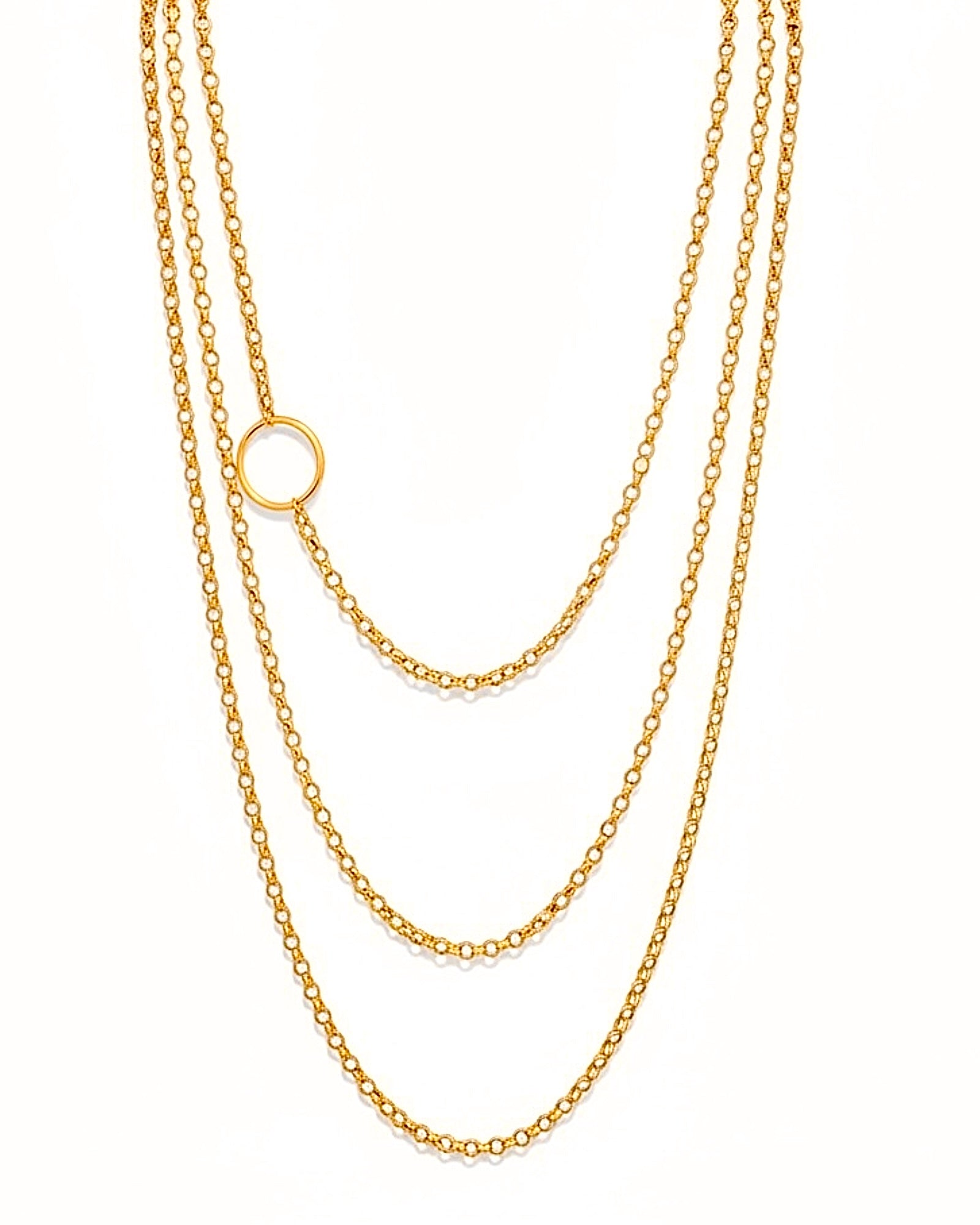 Colar Cordão em Prata Dourada