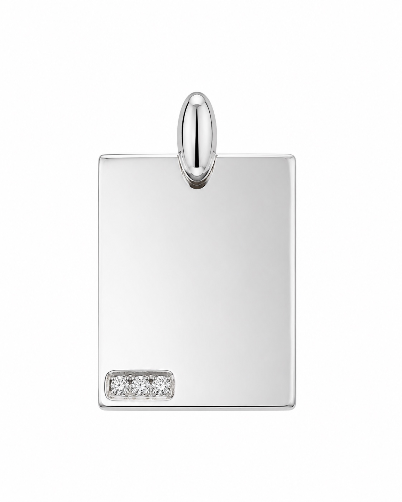 Medalha Personalizável com Brilhos Pretos em Prata