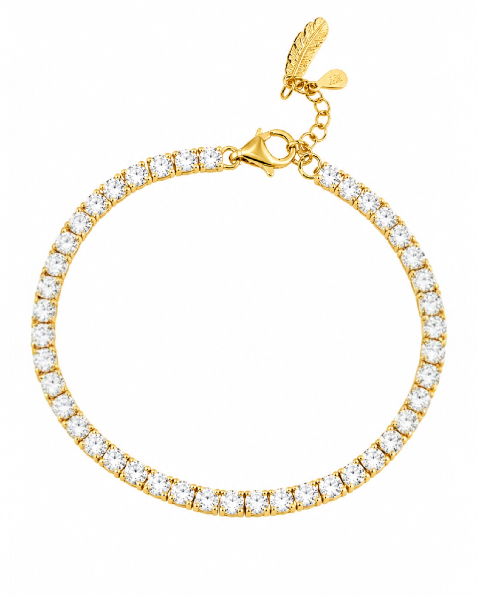 Pulseira com Brilho em Prata Dourada