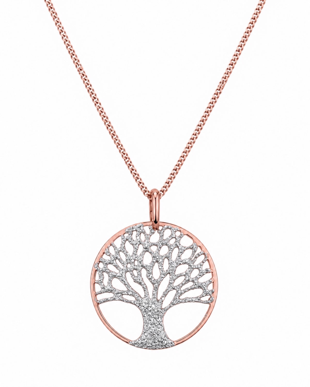 Tree of Life Necklace with Gold-Plated Silver Sparkle
