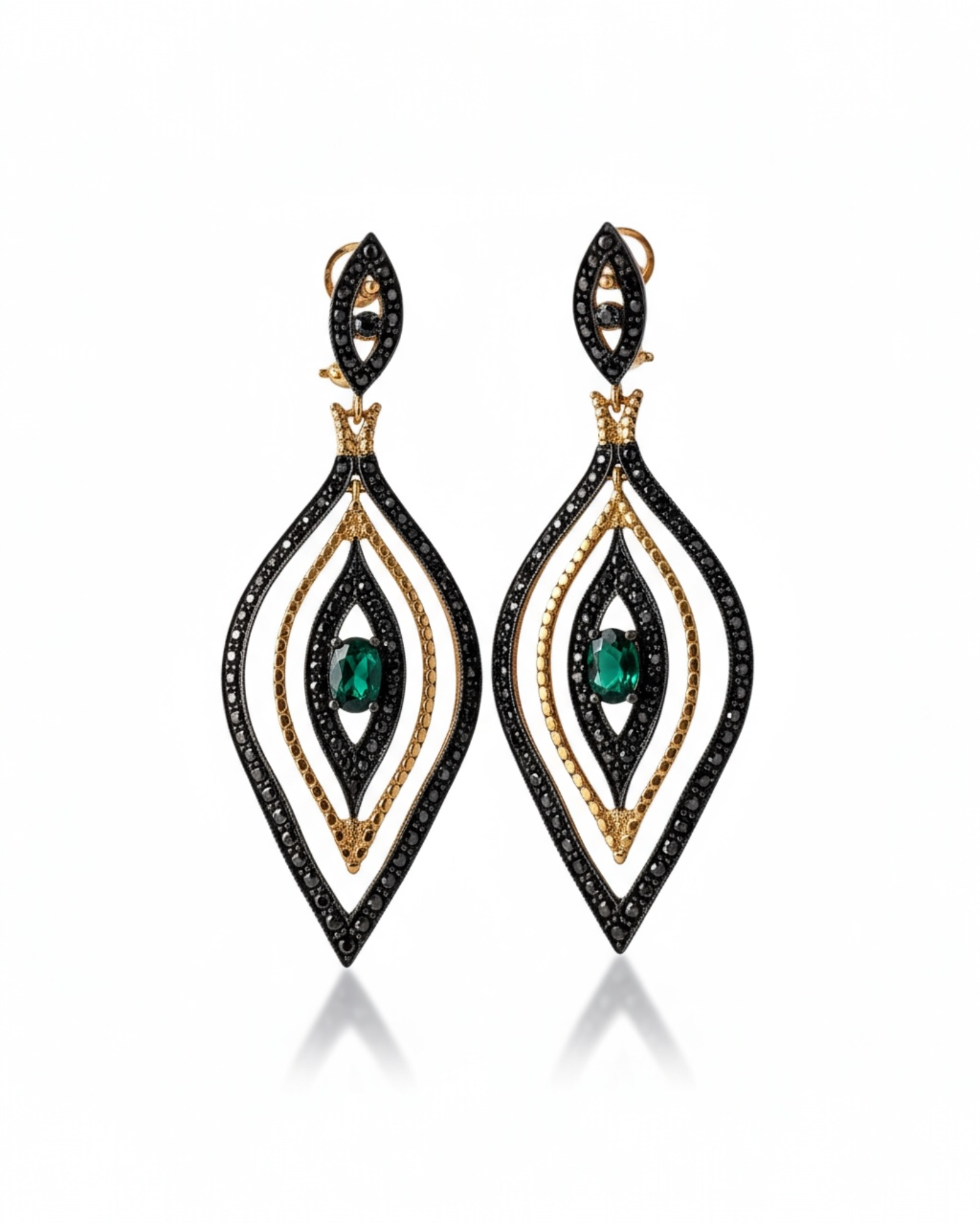 Gold-plated silver drop earrings