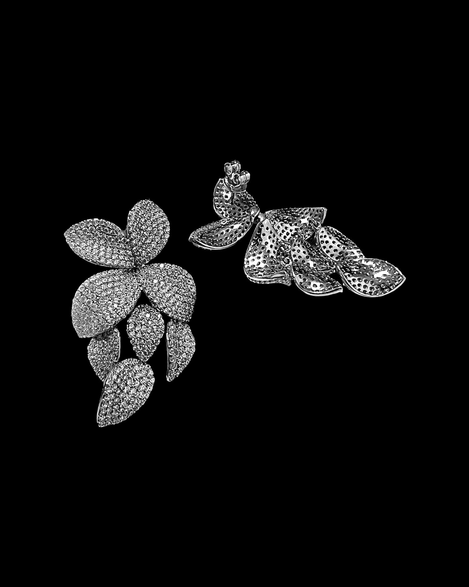 Silver Petal Earrings