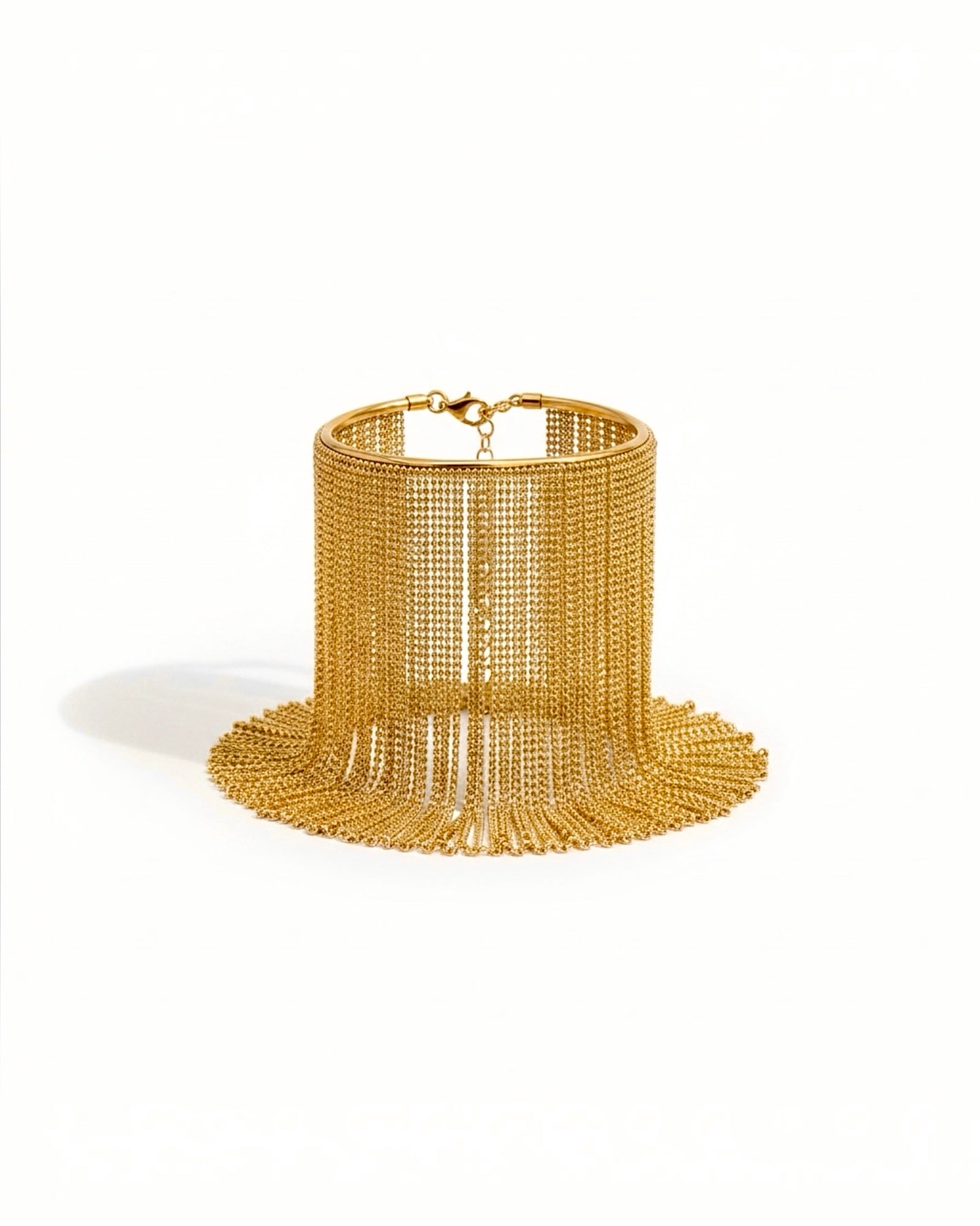 Pulseira Franjas em Prata Dourada