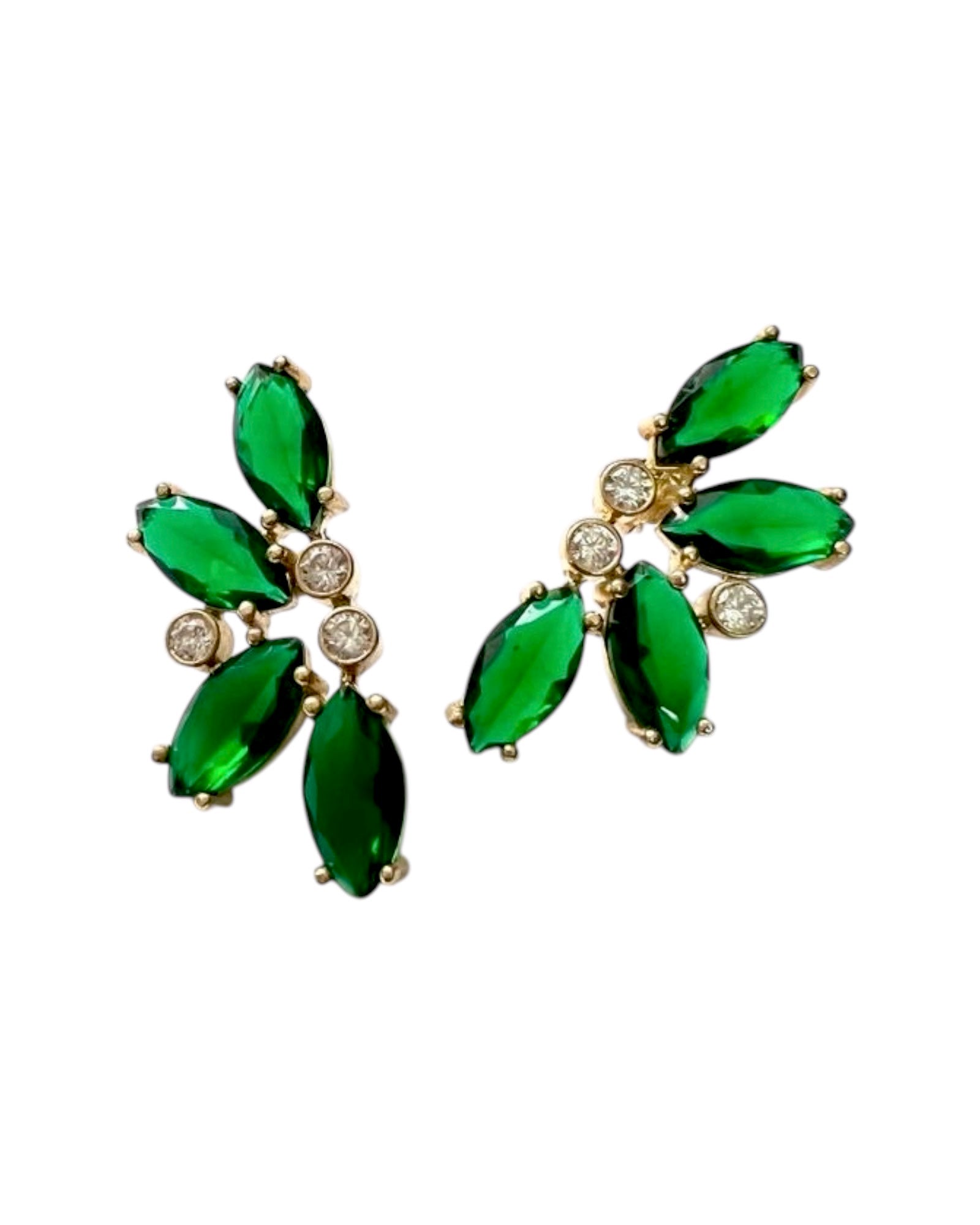 Brincos Meia Flor em Prata Dourada