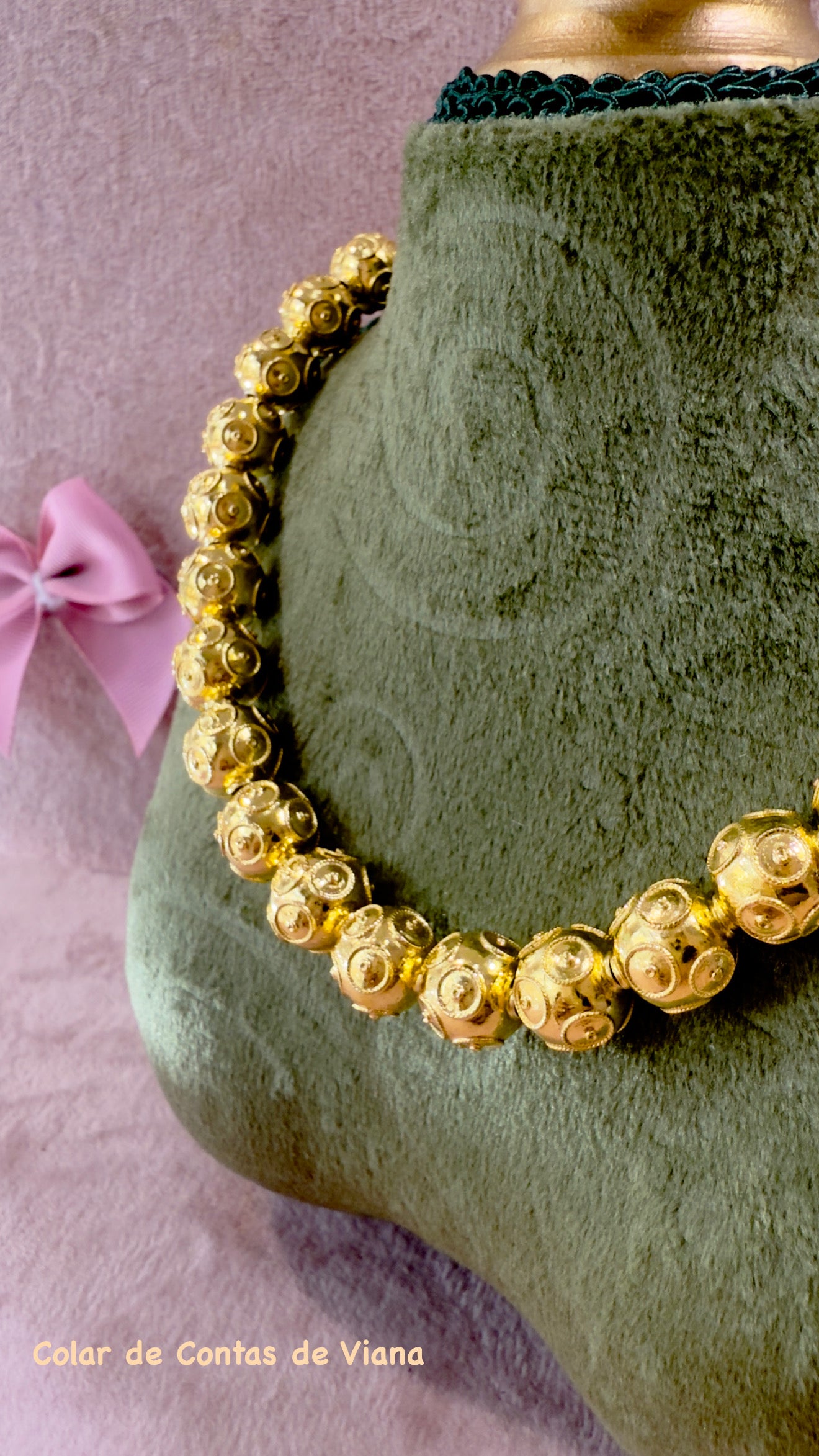 Viana Beads Necklace in Gold Plated Silver