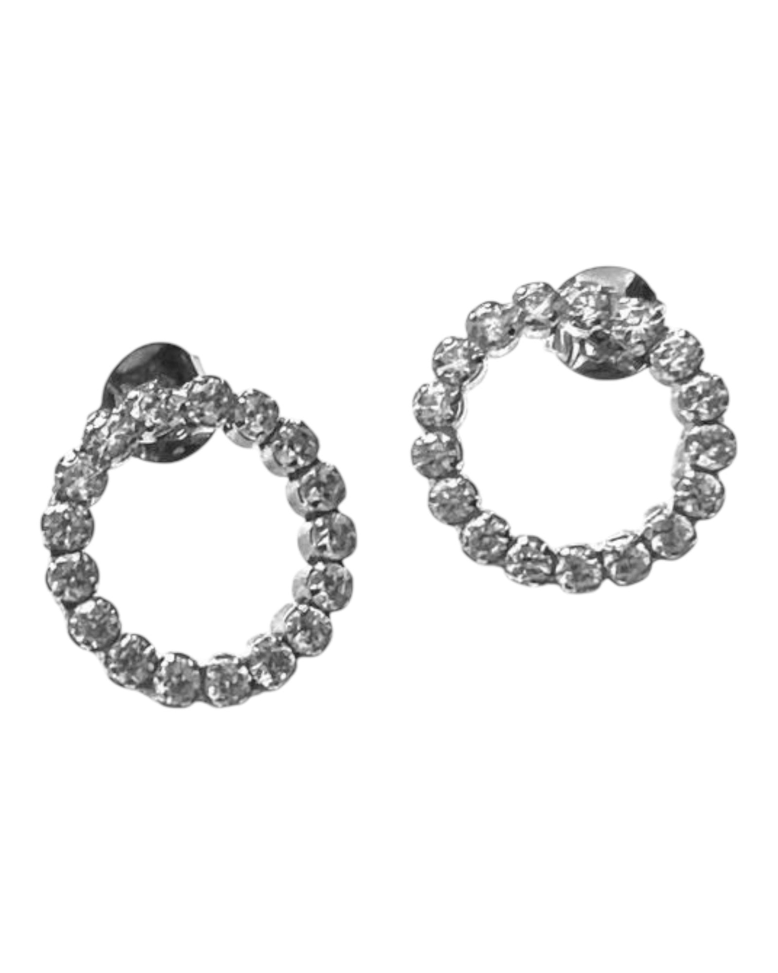 Silver circle earrings