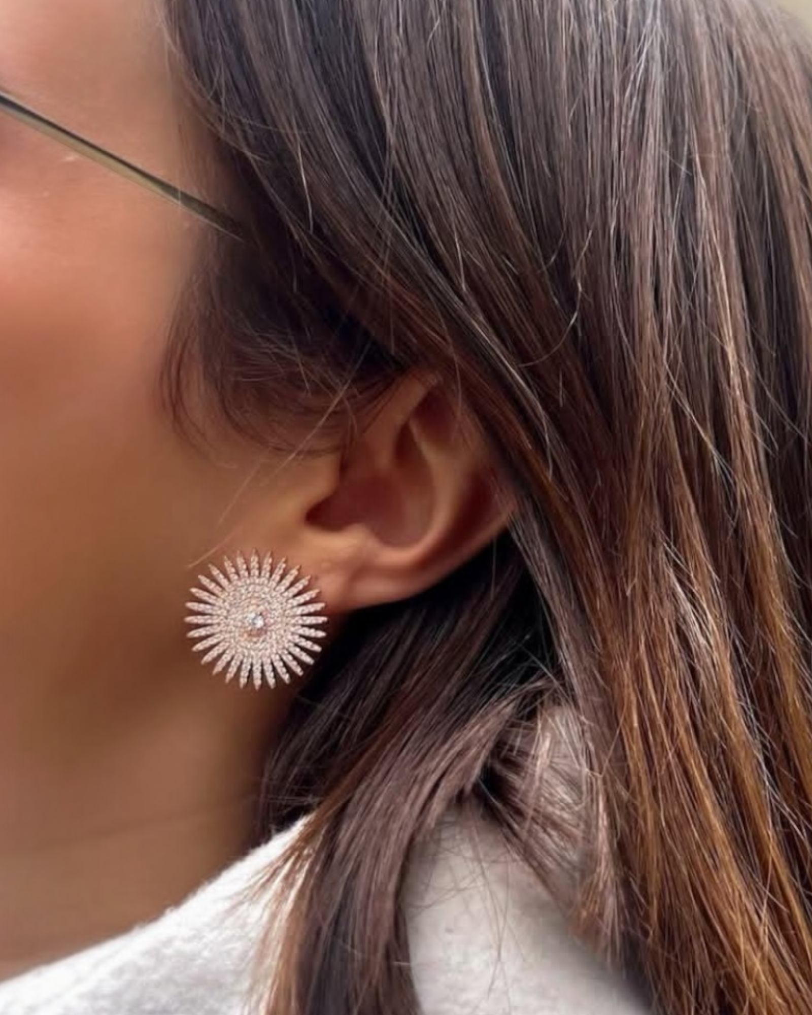 Brincos Sol em Prata