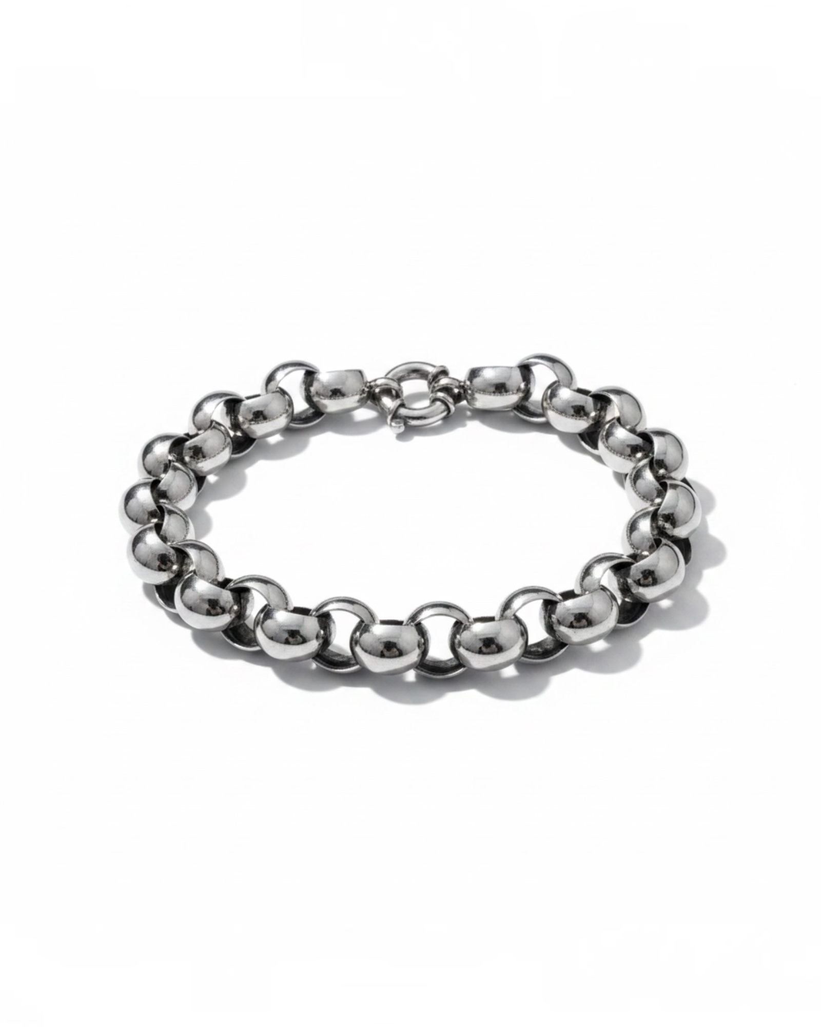 Pulseira Elos Redondos em Prata