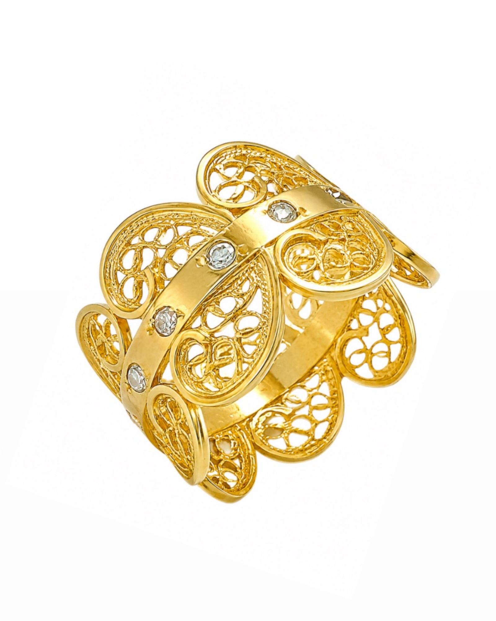 Filigree Ring in Gilded Silver