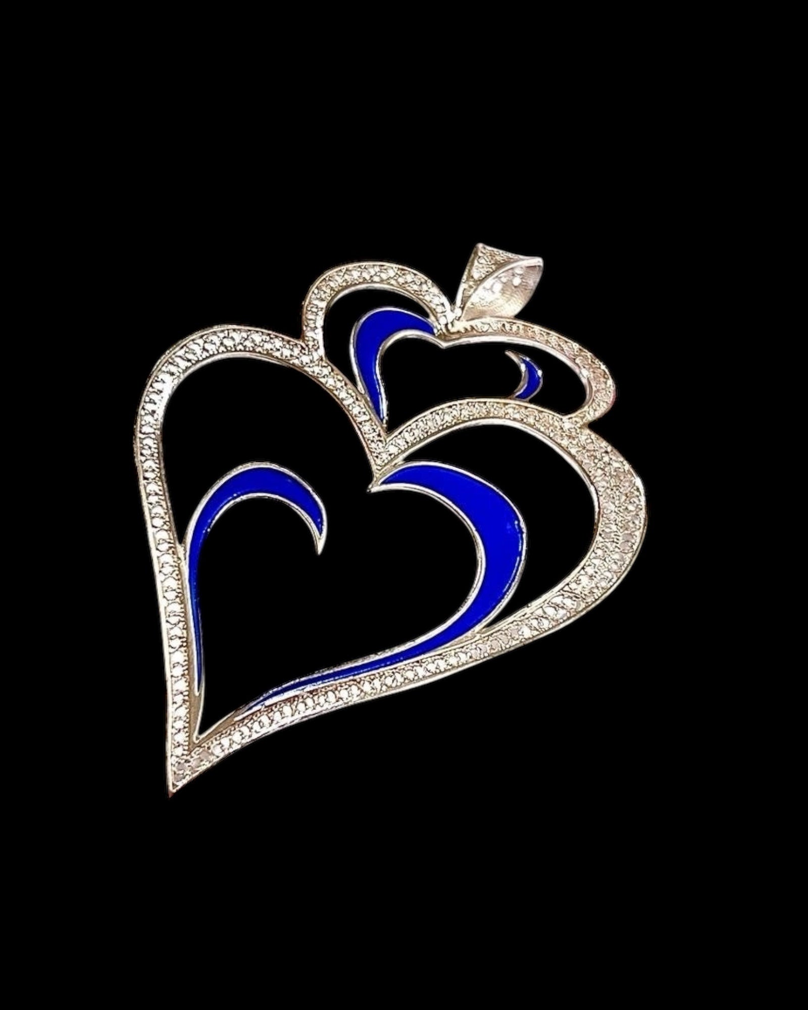 Viana Heart is Love Medal with Blue Enamel on Silver