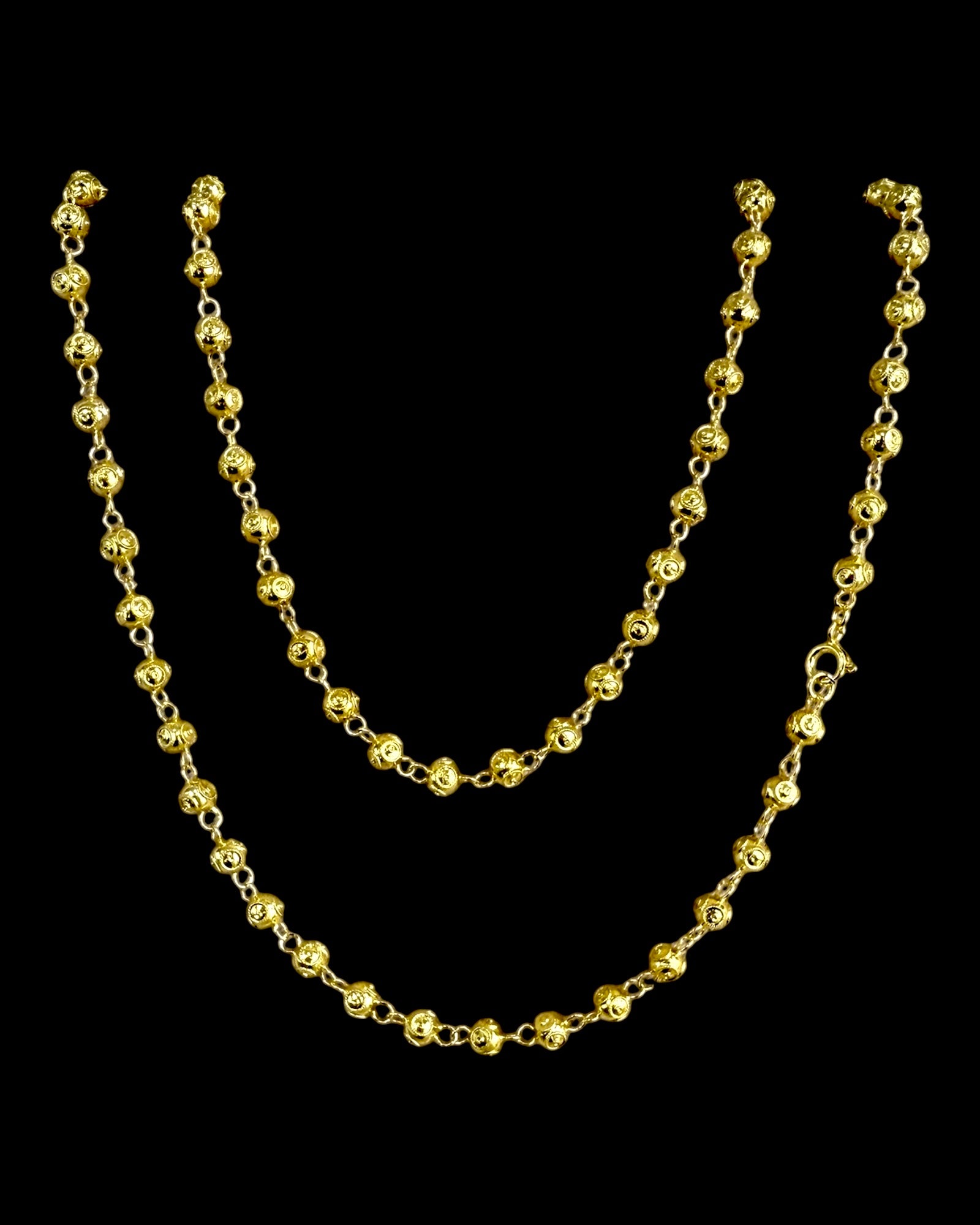 Viana Bead Necklace in Gold-Plated Silver