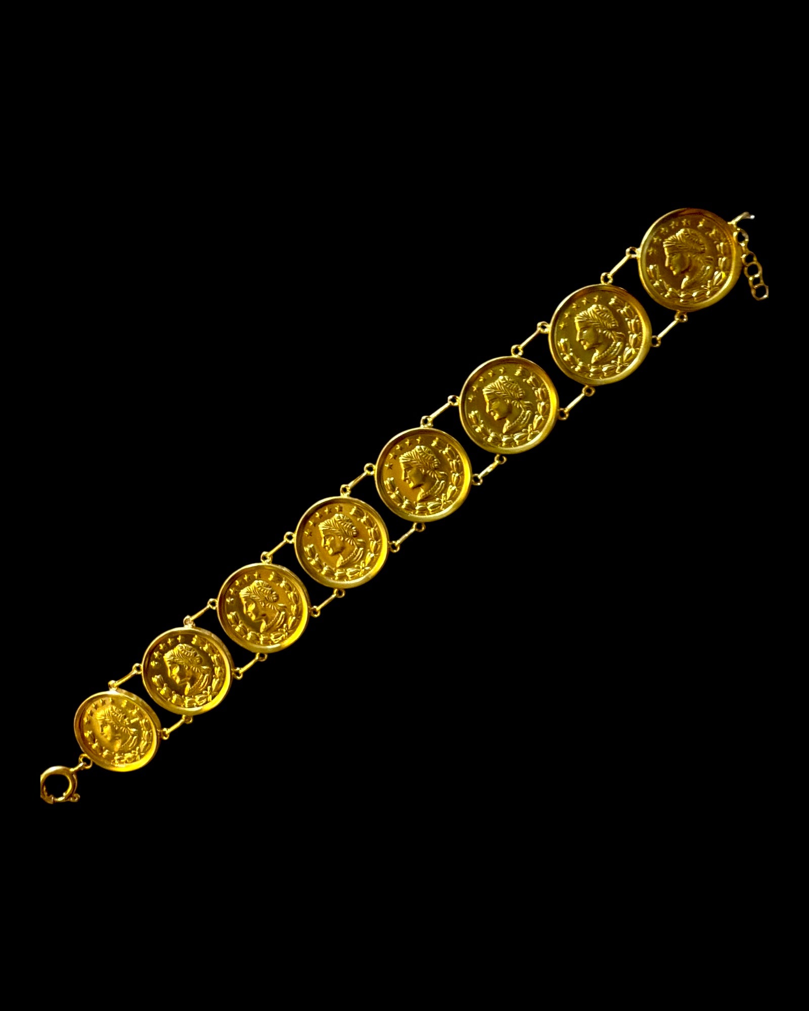 Pulseira Moedas em Prata Dourada