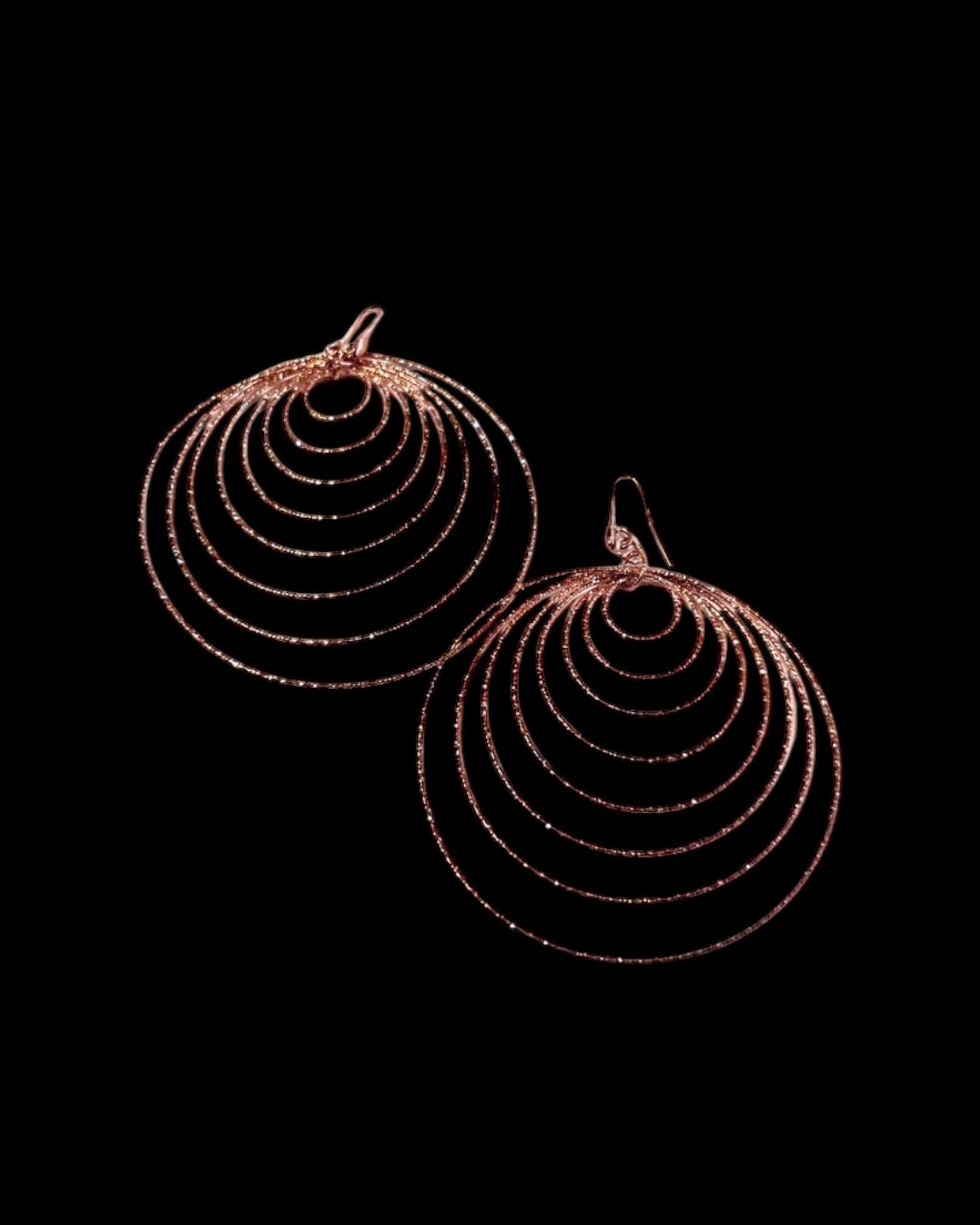 Rose Silver Hoop Earrings