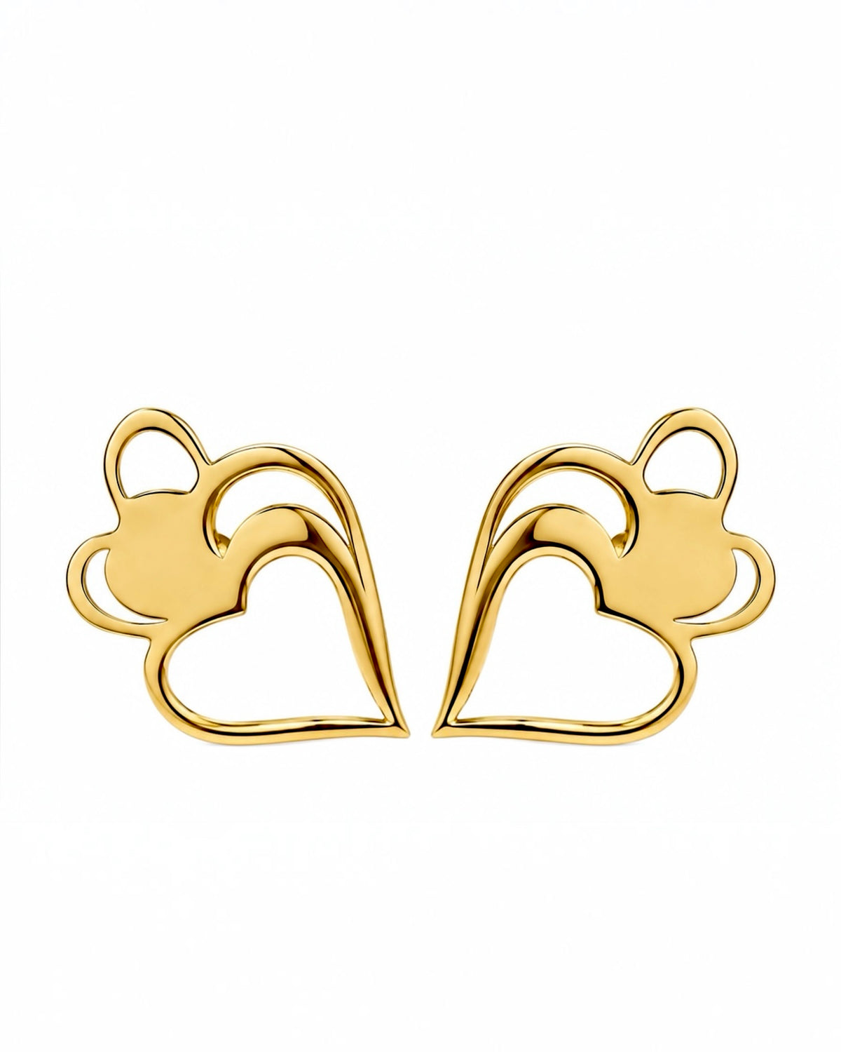 Viana Heart Earrings in Gold-Plated Silver