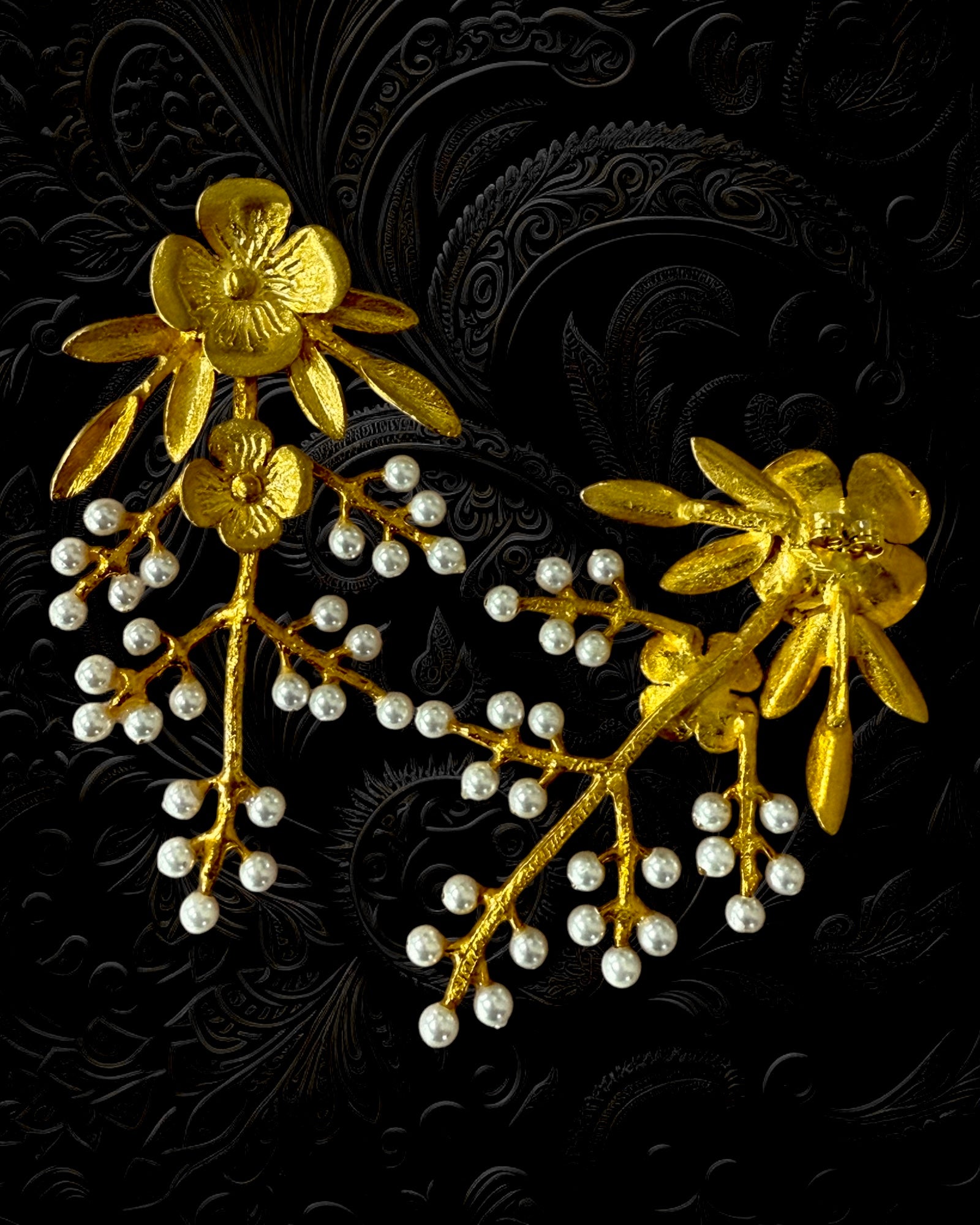Gold Plated Silver Flower Earrings