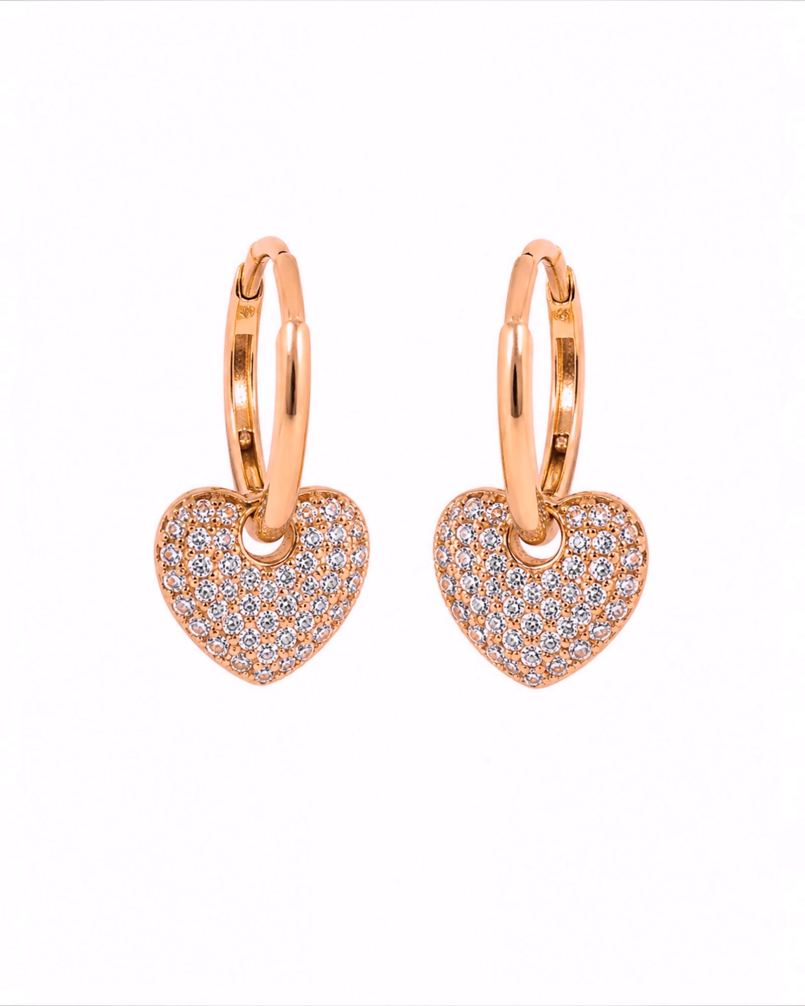 Silver Heart Hoop Earrings