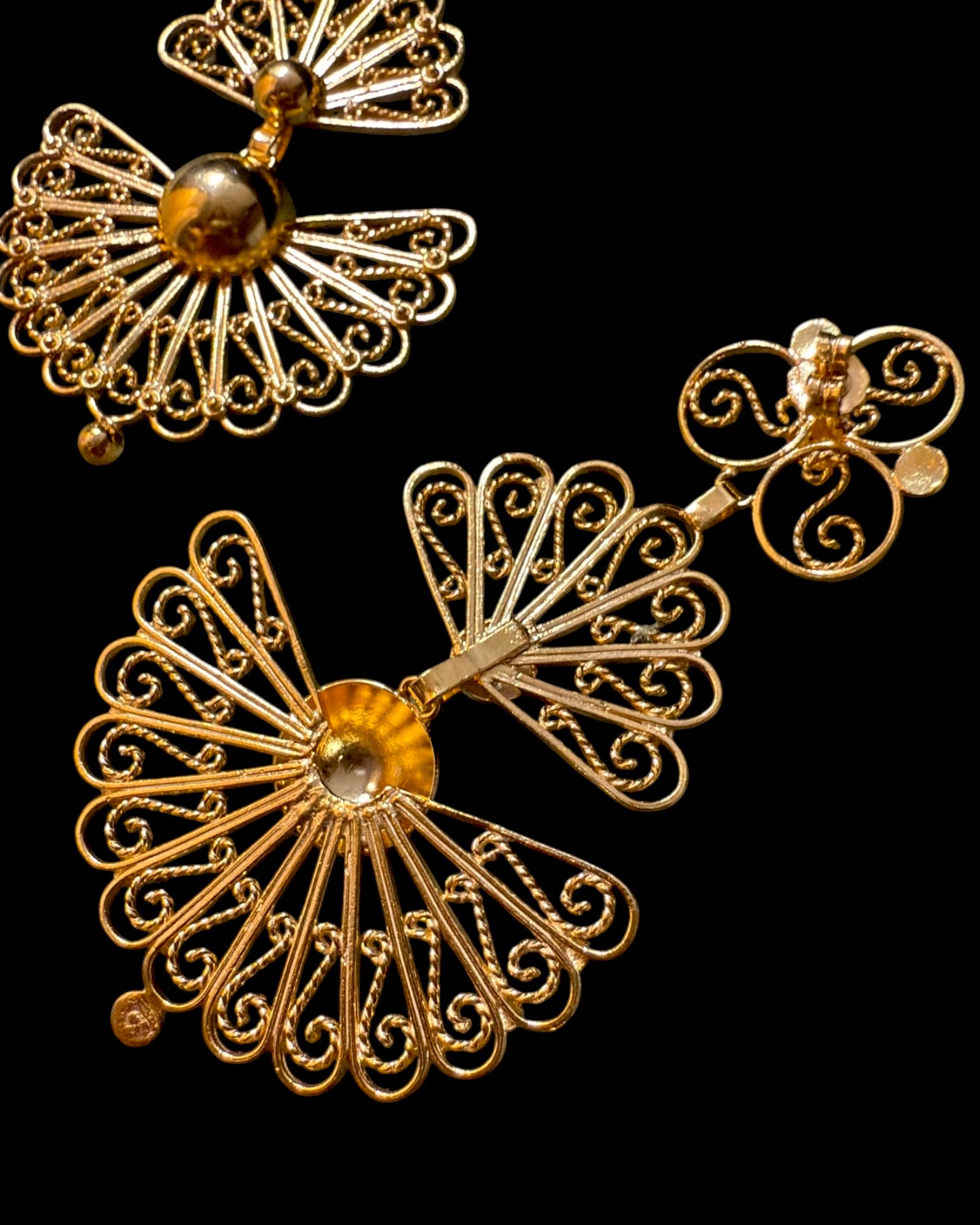 Viana Heart Earrings in Gold Plated Silver