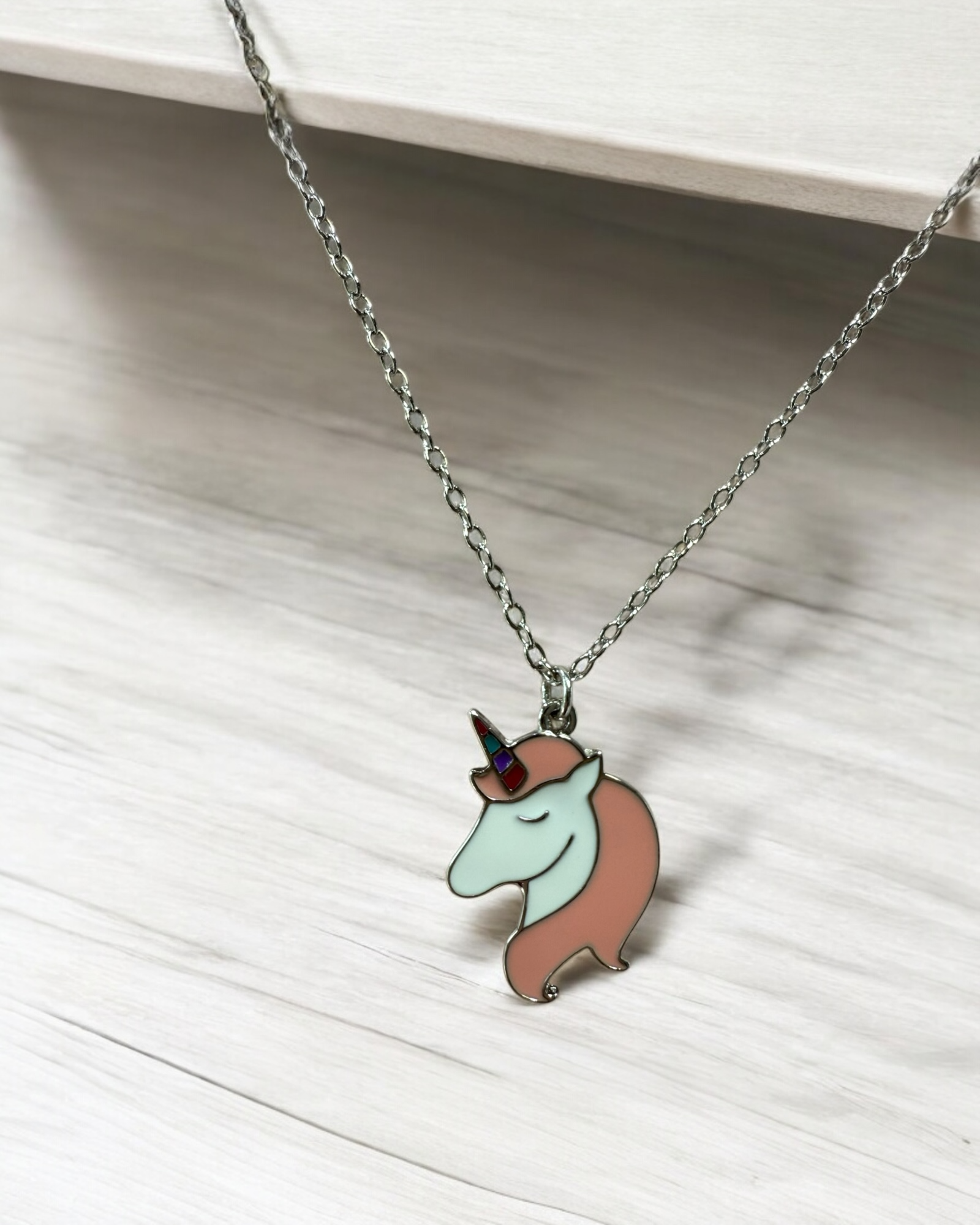 Unicorn Necklace for Kids in Silver