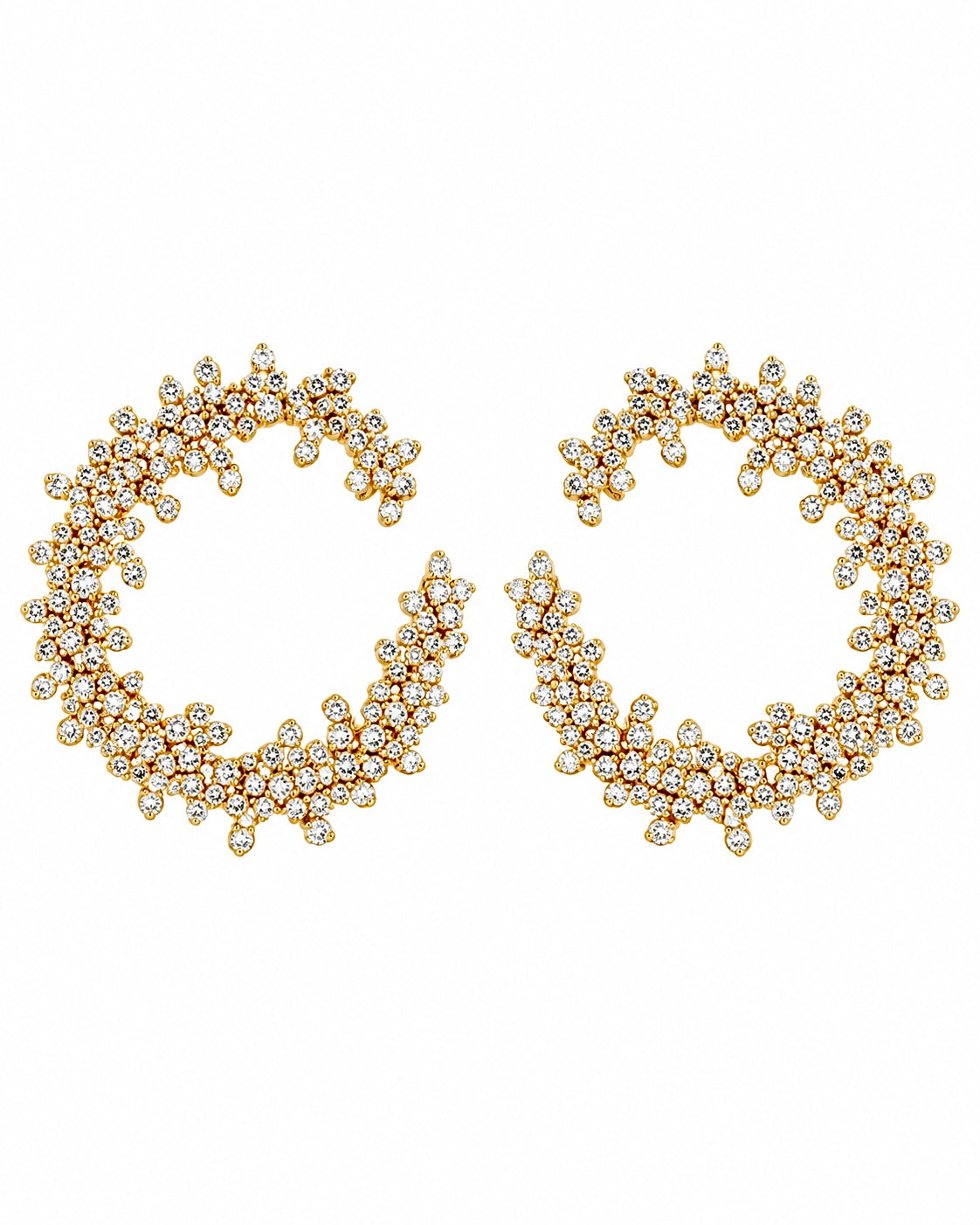 Circular Constellation Earrings in Gold-Plated Silver