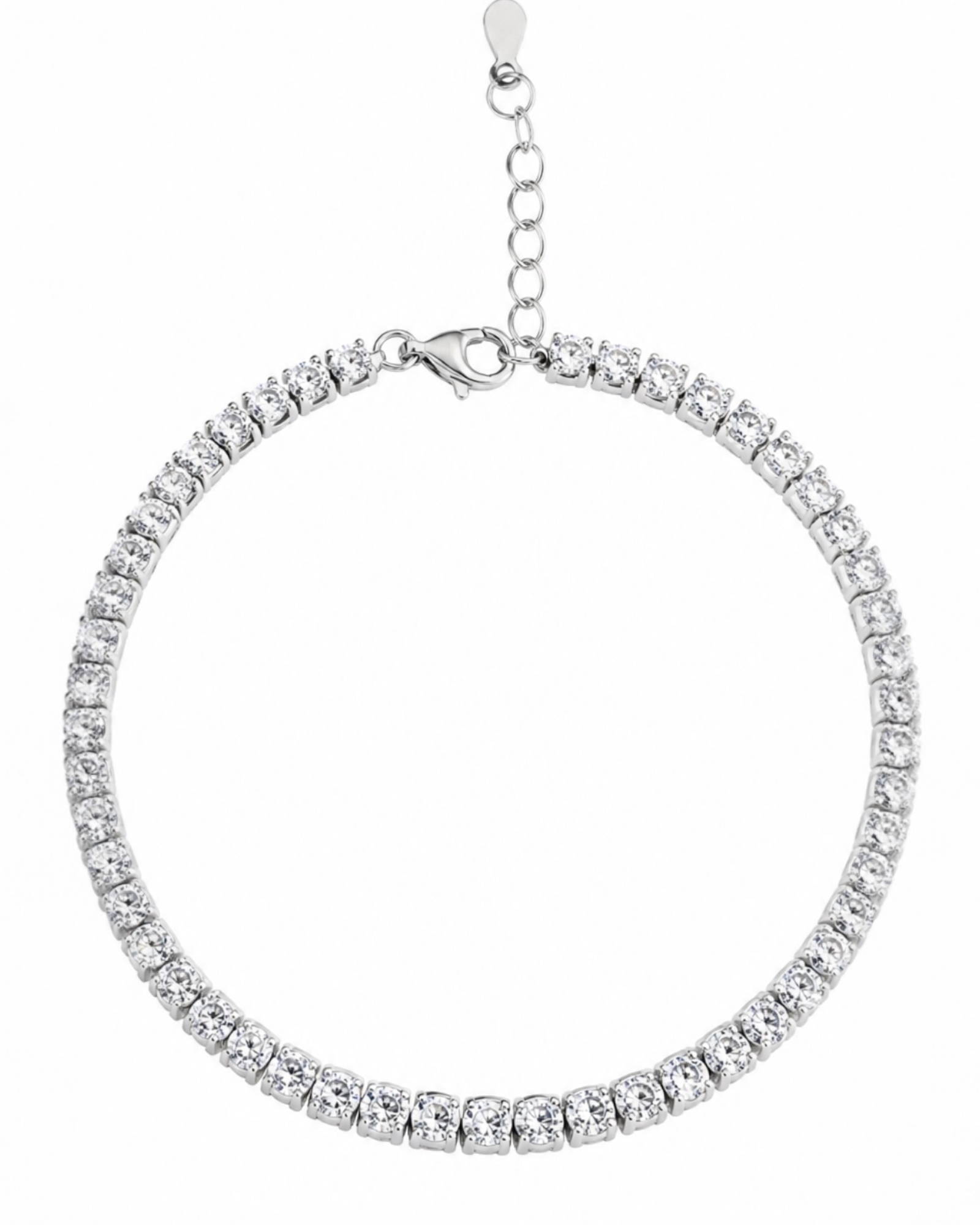 Pulseira com Brilho em Prata