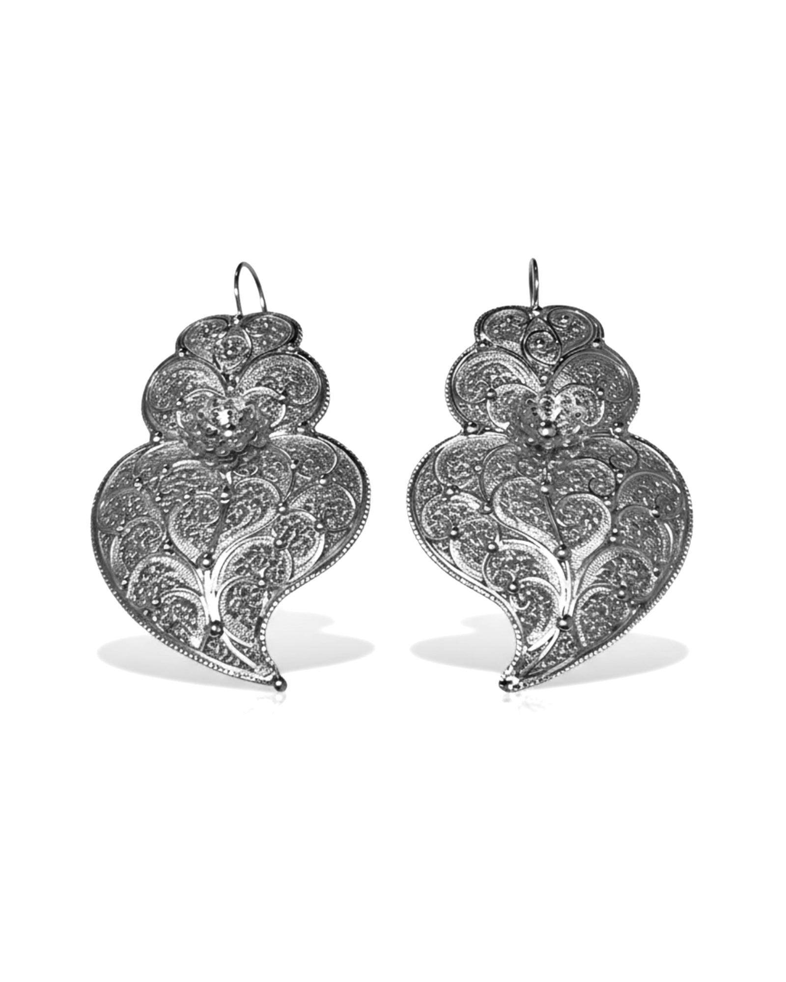 Viana Heart Earrings in Silver