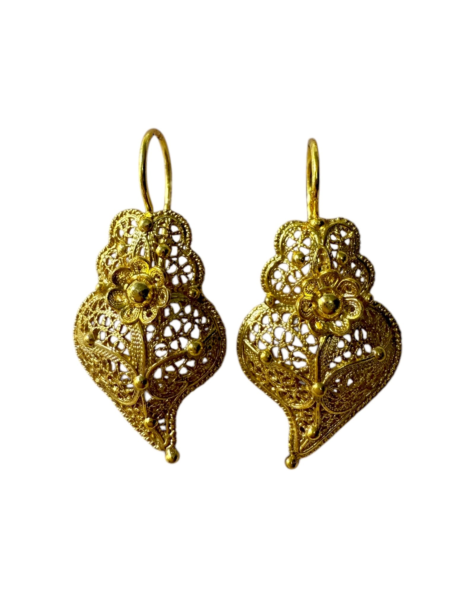 Viana Heart Earrings in Gold Plated Silver