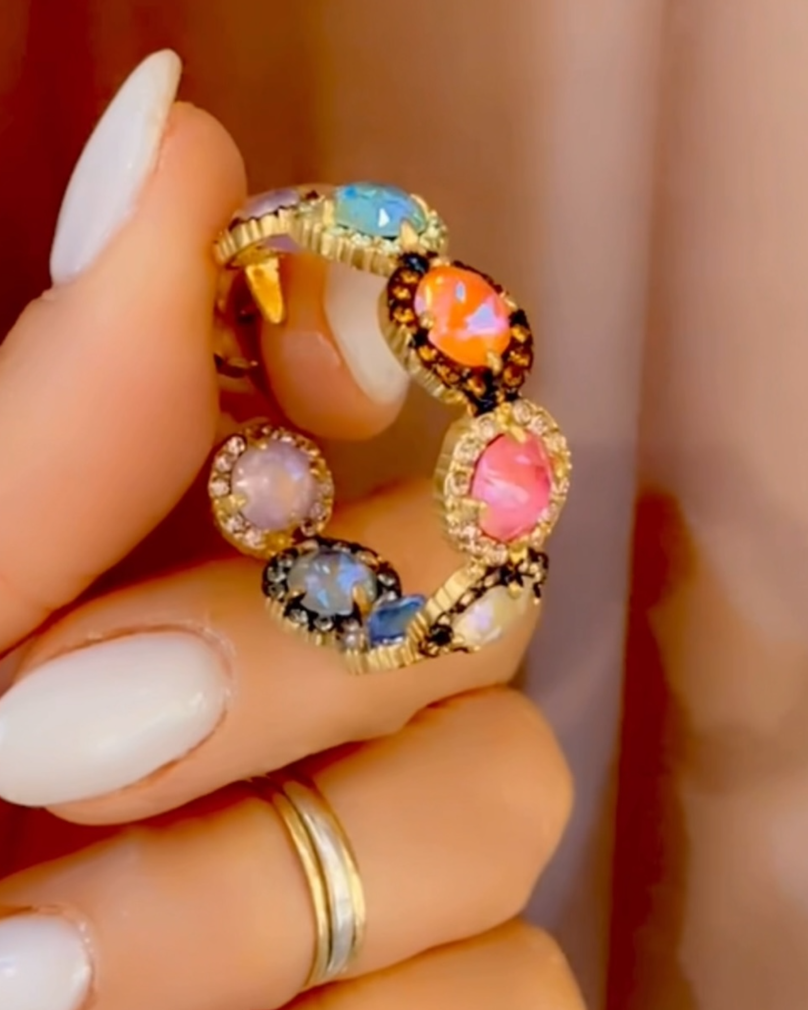 Colorful Hoops in Gold Silver