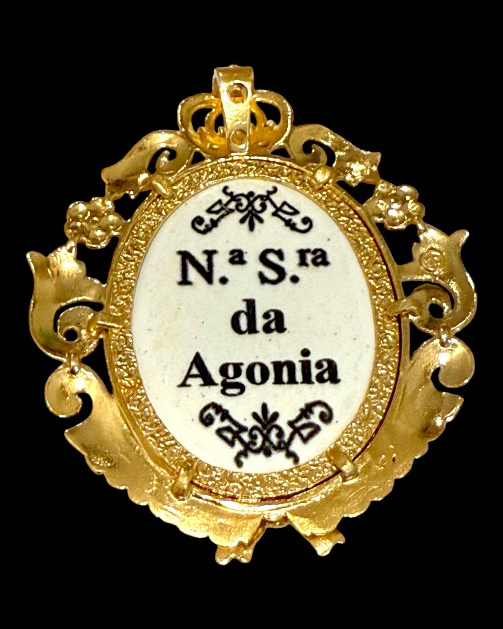 Filigree Cross Medal in Gold Plated Silver