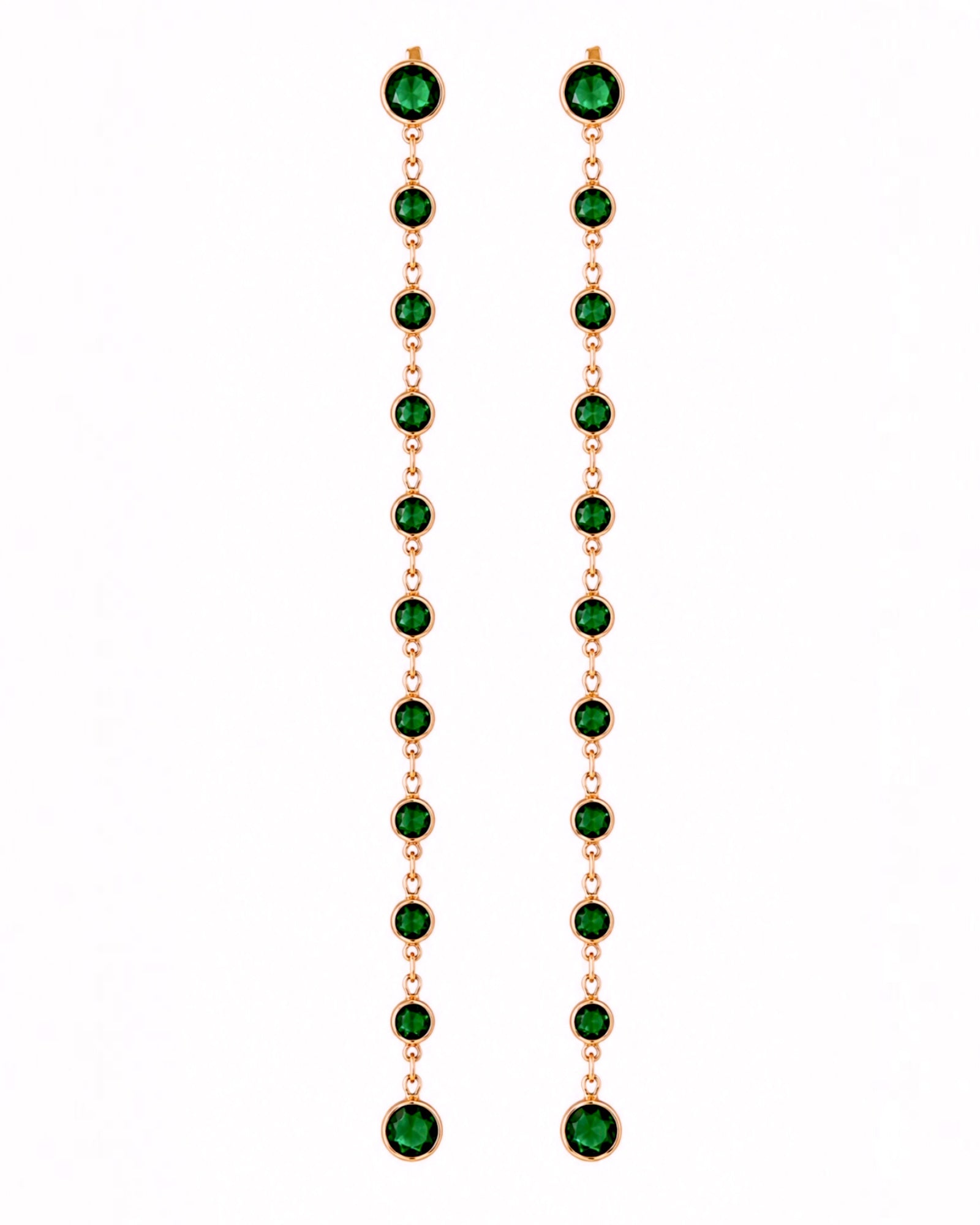 Green Silver Earrings