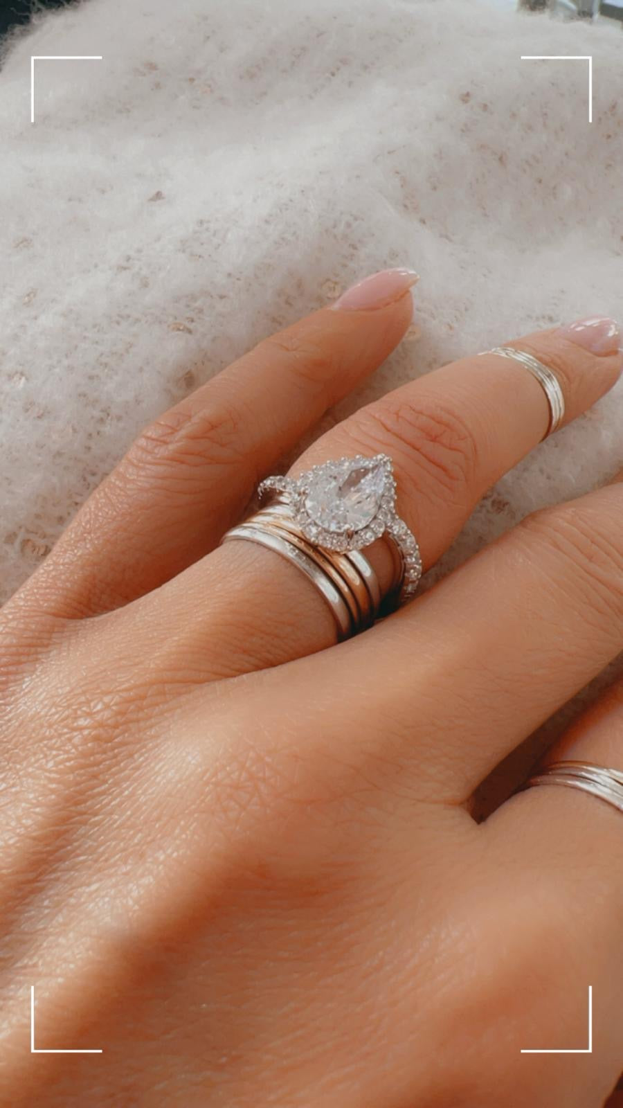 Solitaire Drop Ring in Silver