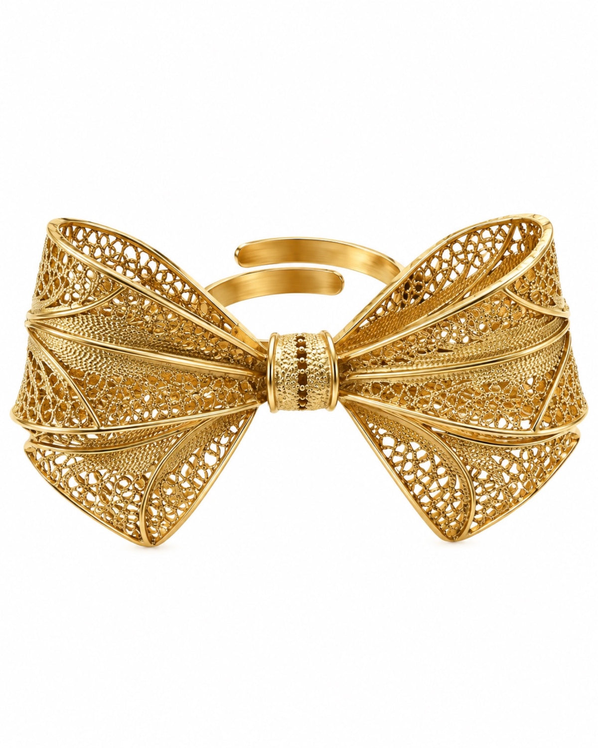 Filigree Heart Ring in Gold-Plated Silver